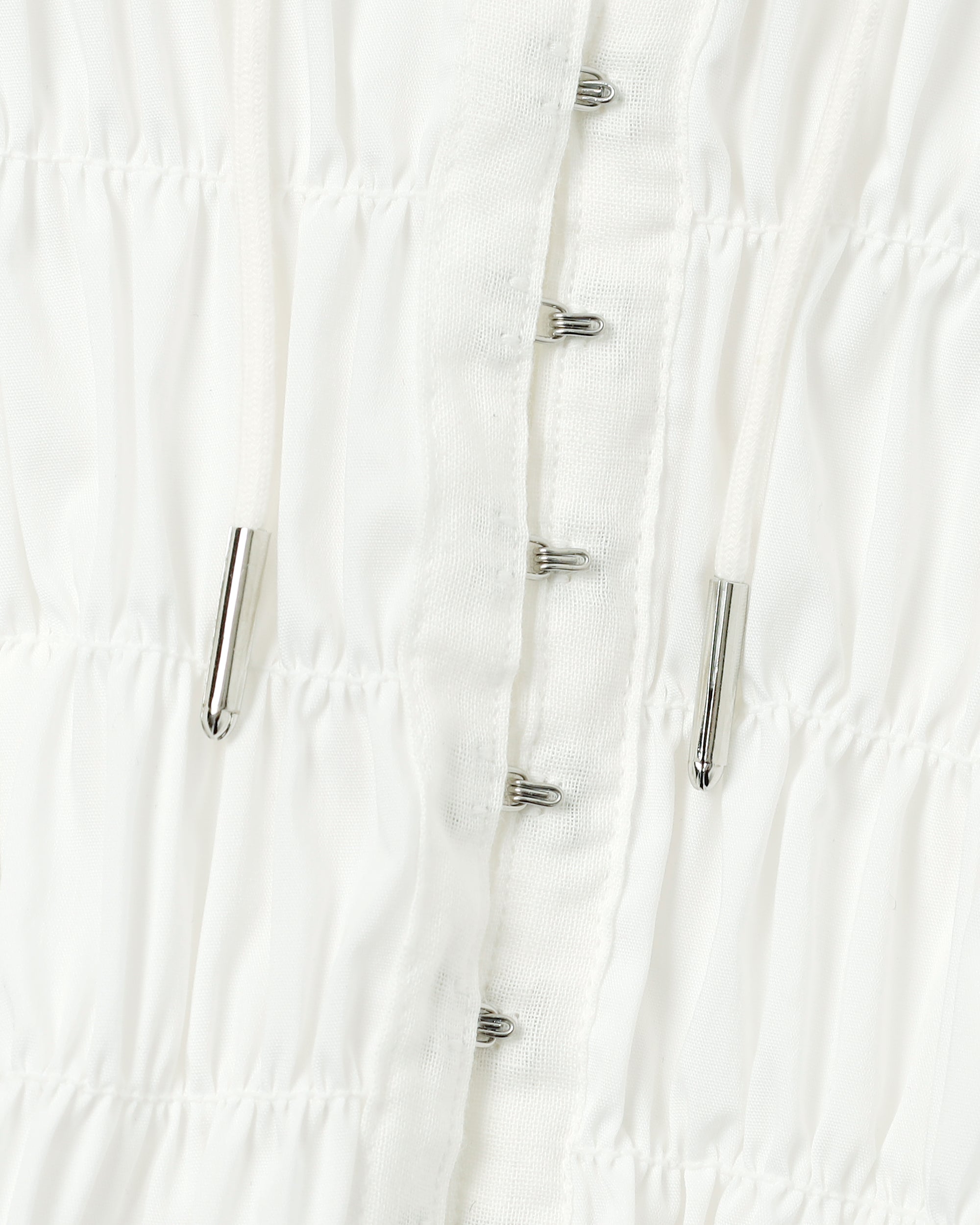 Shirring hoodie shirt (white / blue stripe)