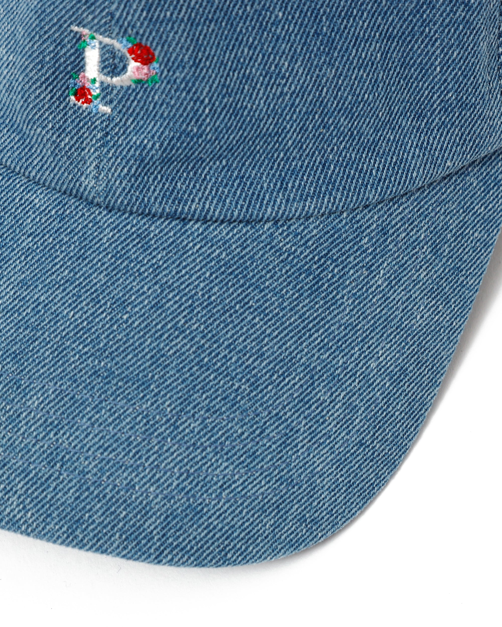 "P" embroidered denim cap