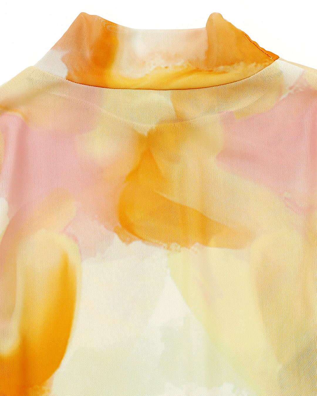 Warm colors mix see-through tops (High neck) – POPPY