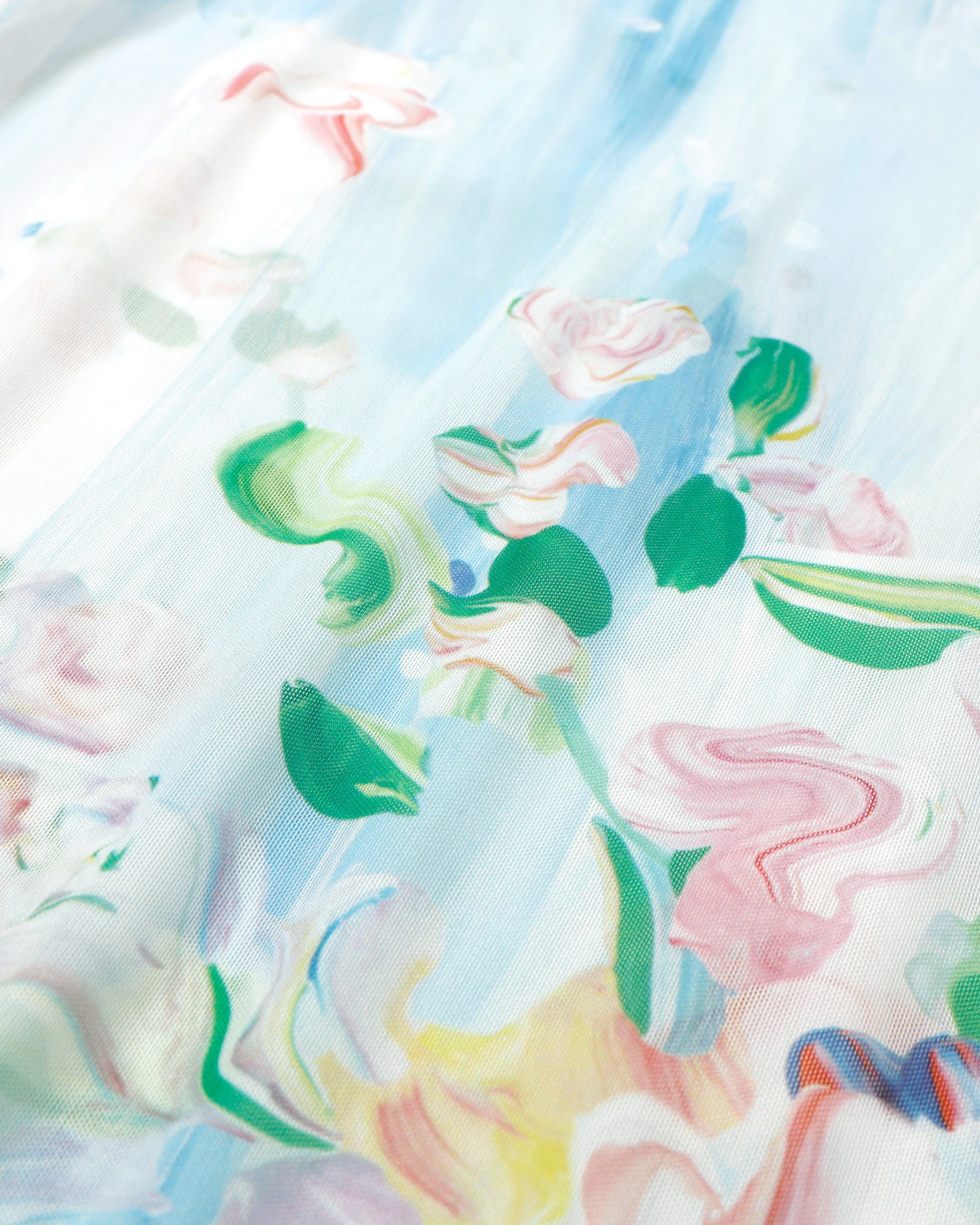 Blooming flowers see-through tops