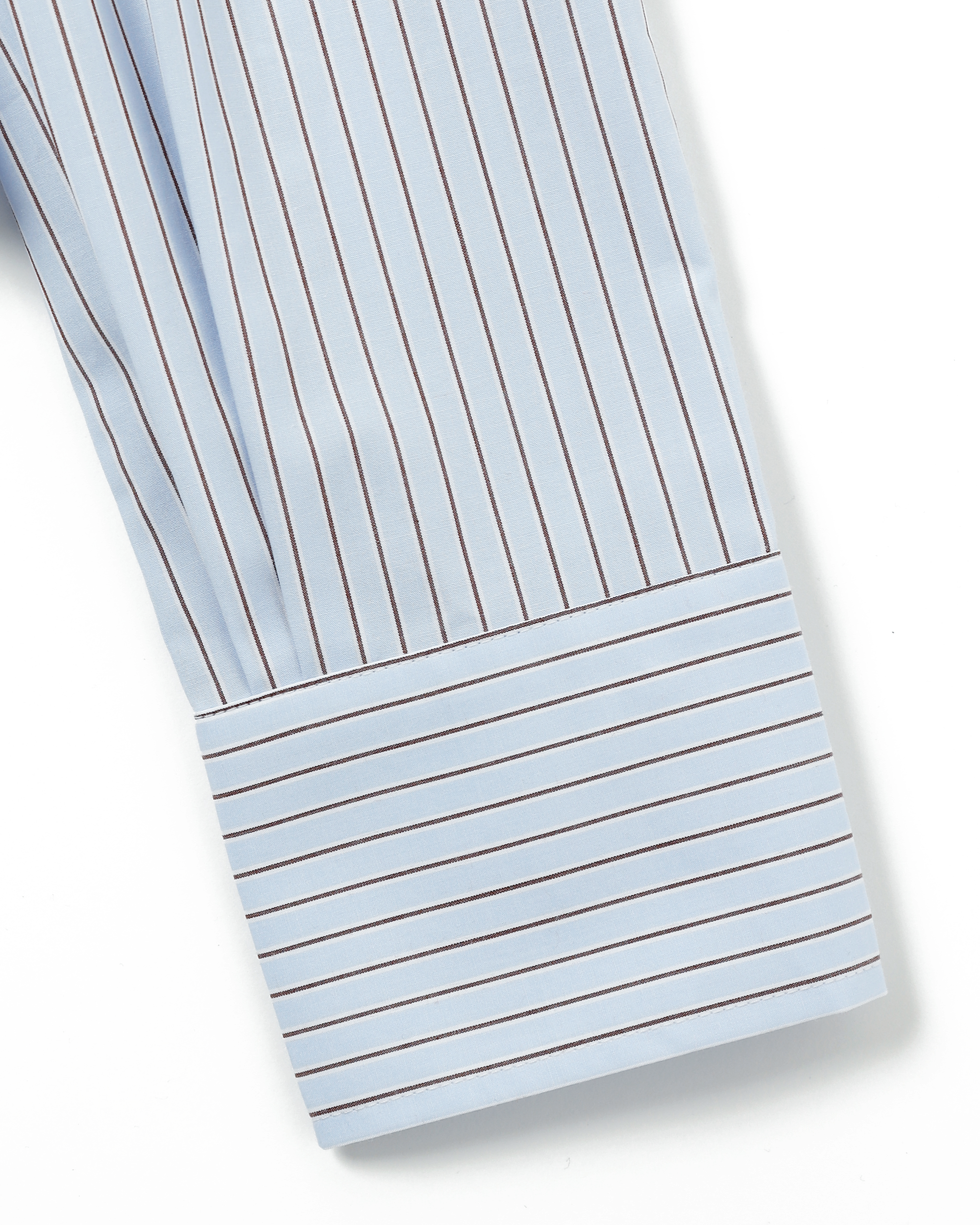 Shirring hoodie shirt (white / blue stripe)