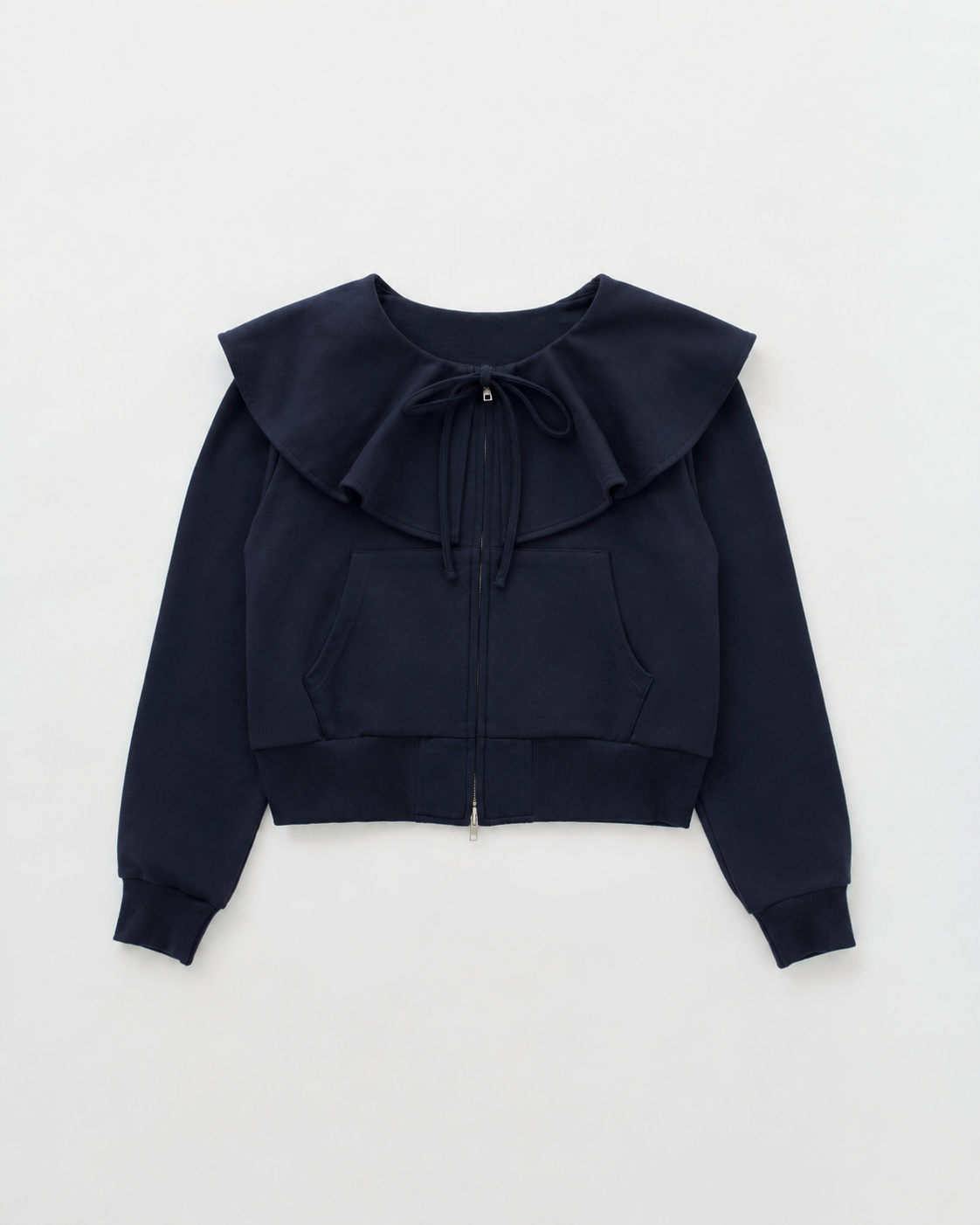 Ruffle collar sweat zip
