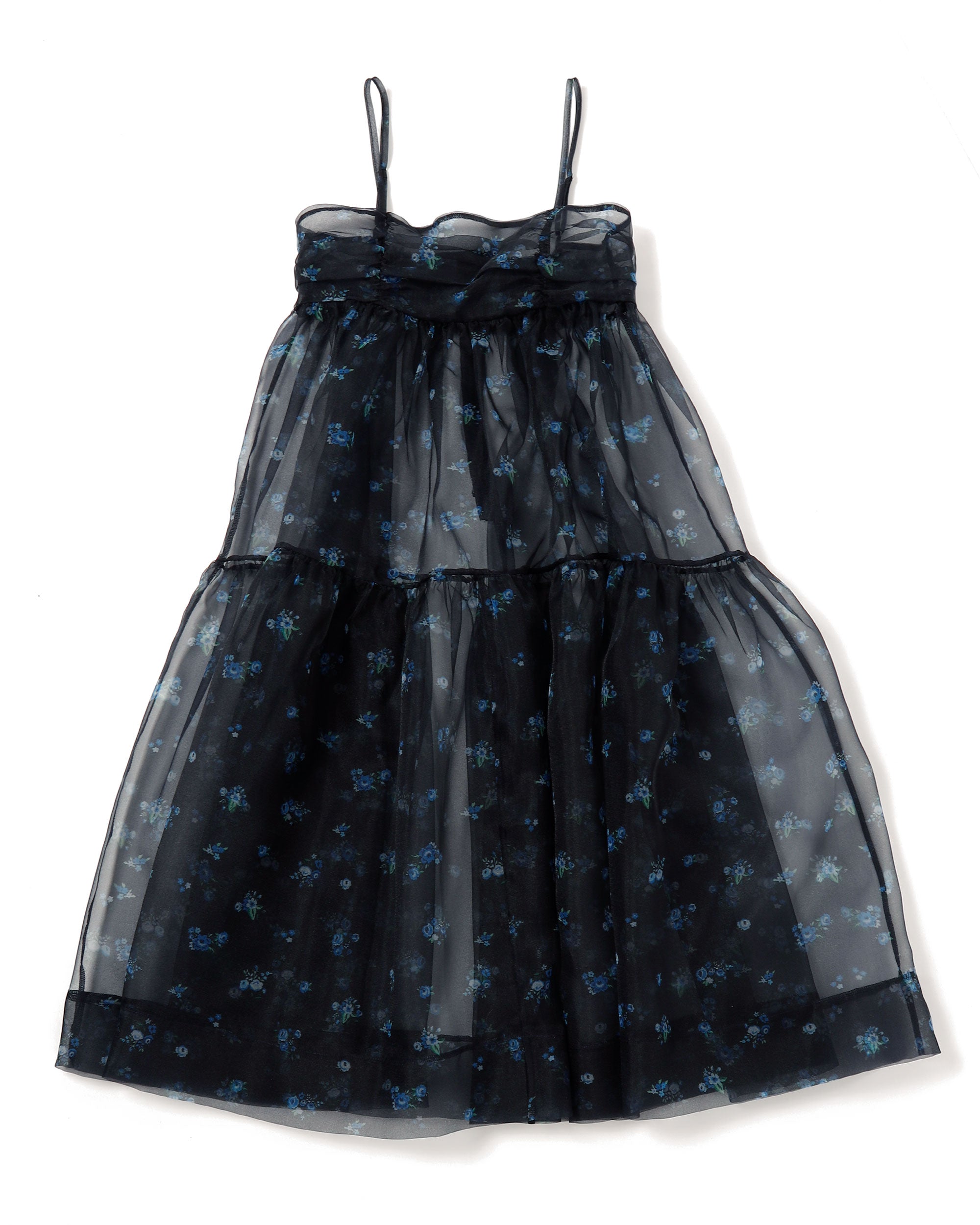 Organdy tiered cami dress (Navy flower)