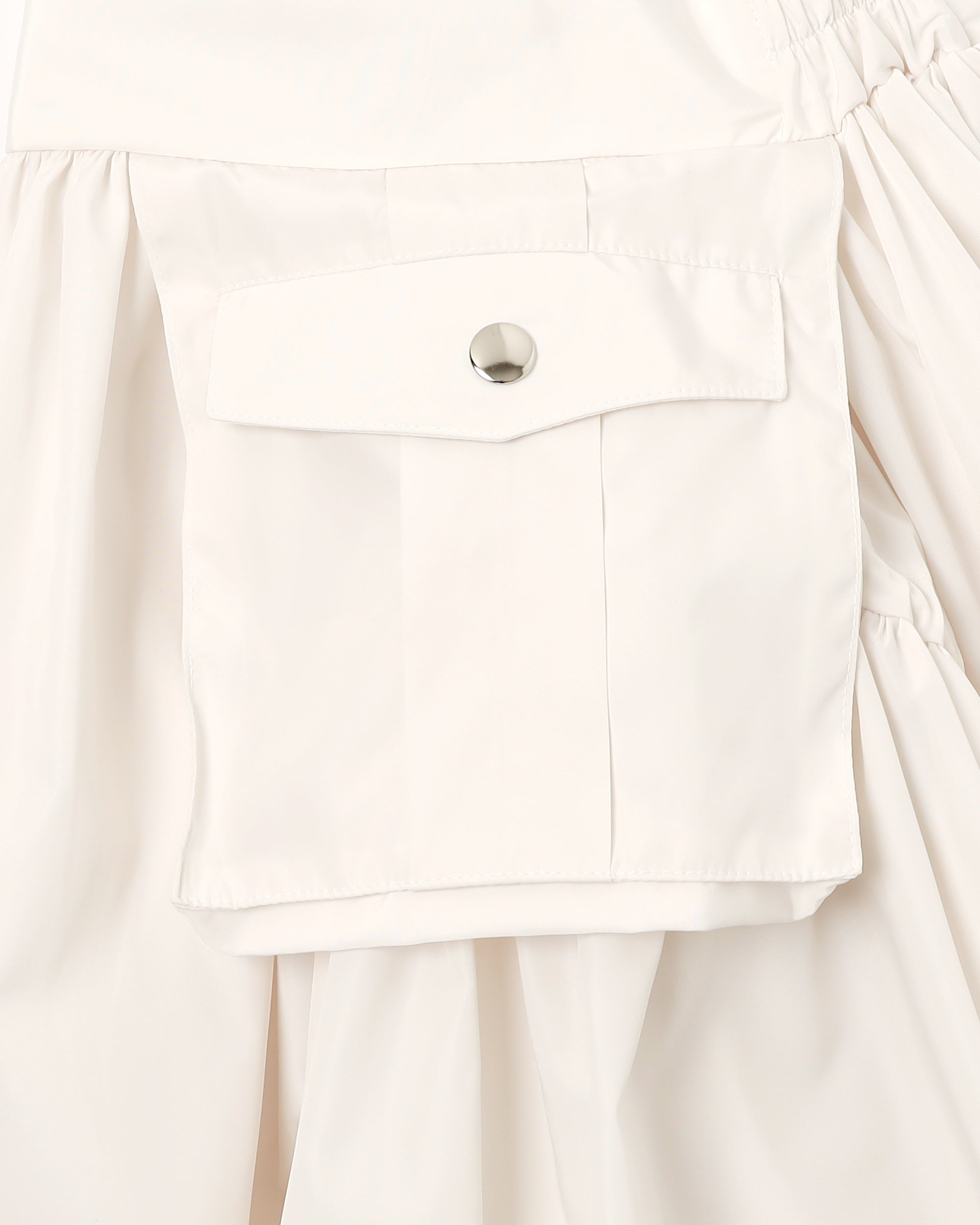 BIG POCKET GATHER SKIRT (WHITE)
