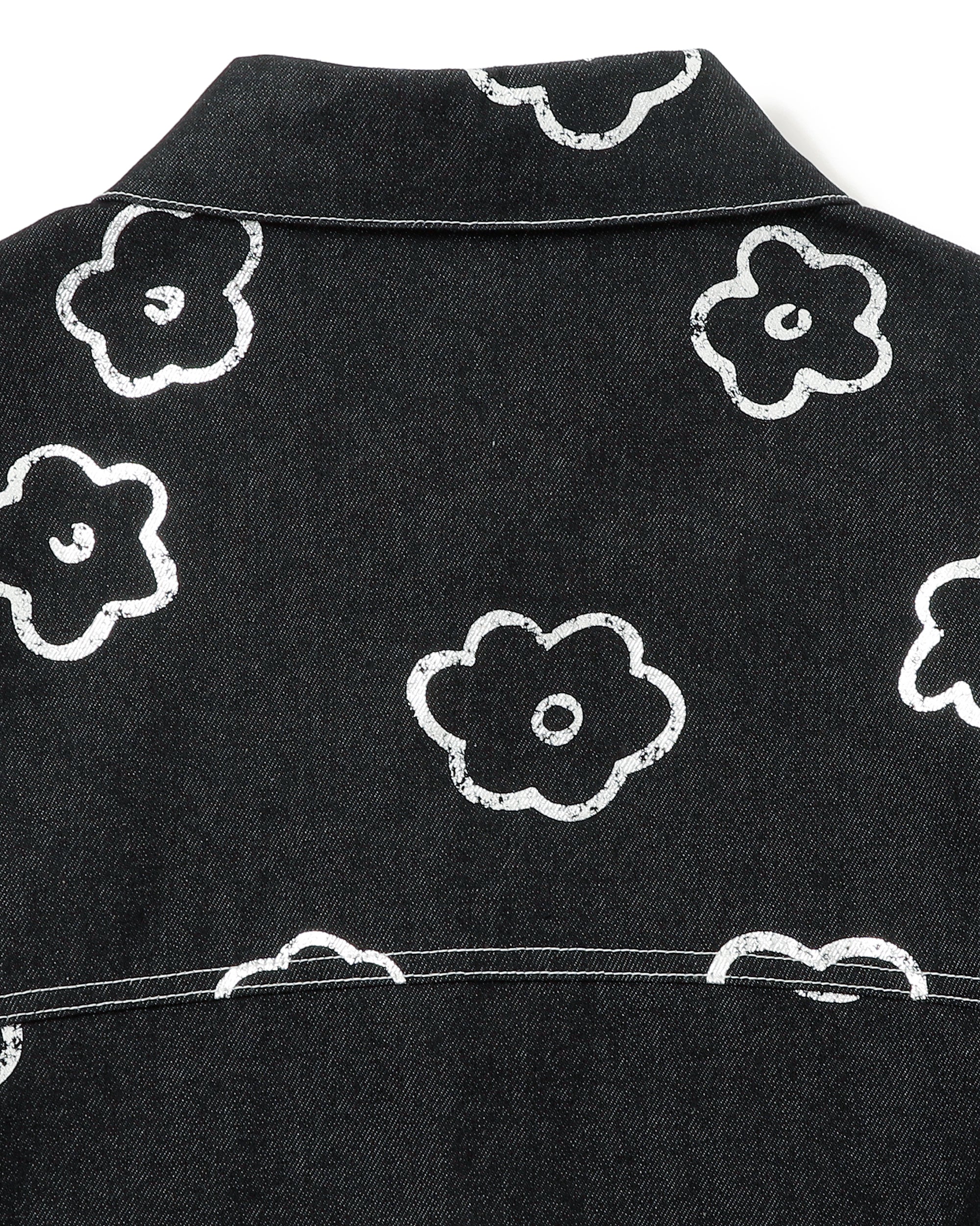 Silver flower denim jacket