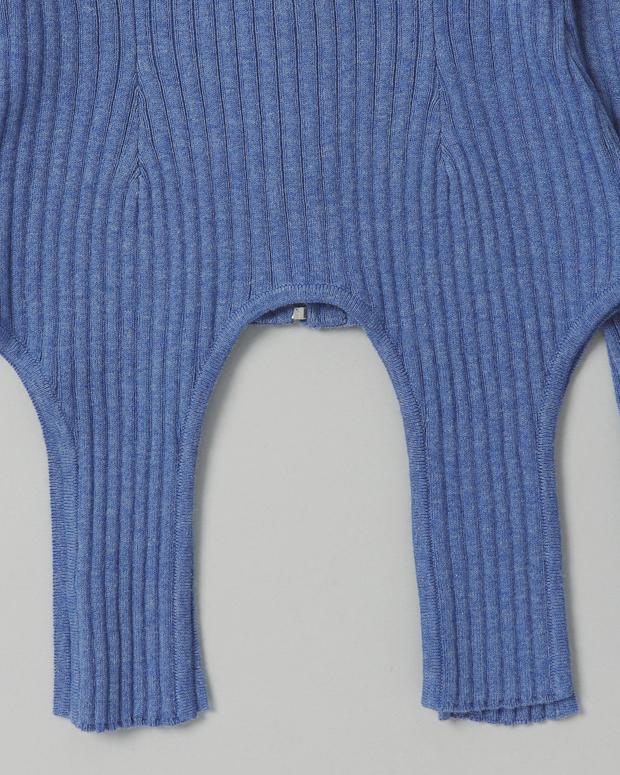 Garter cut rib zip top (high-neck)