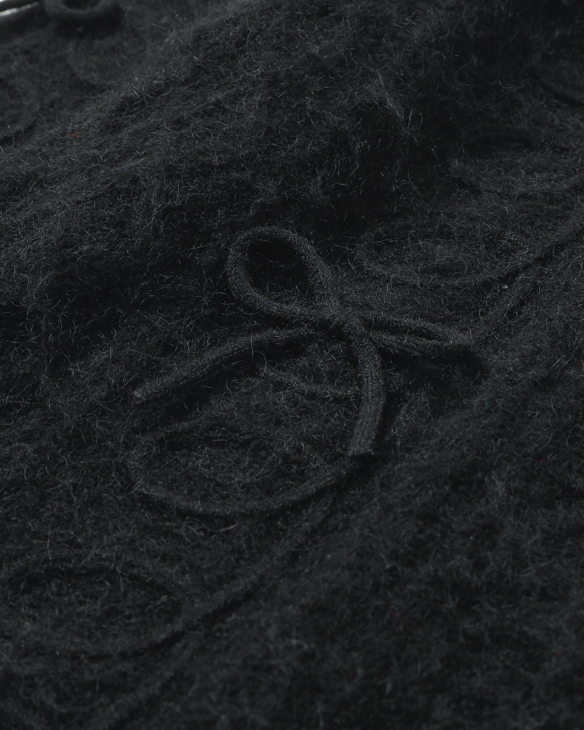 Kurukuru ribbon loose knit (black)