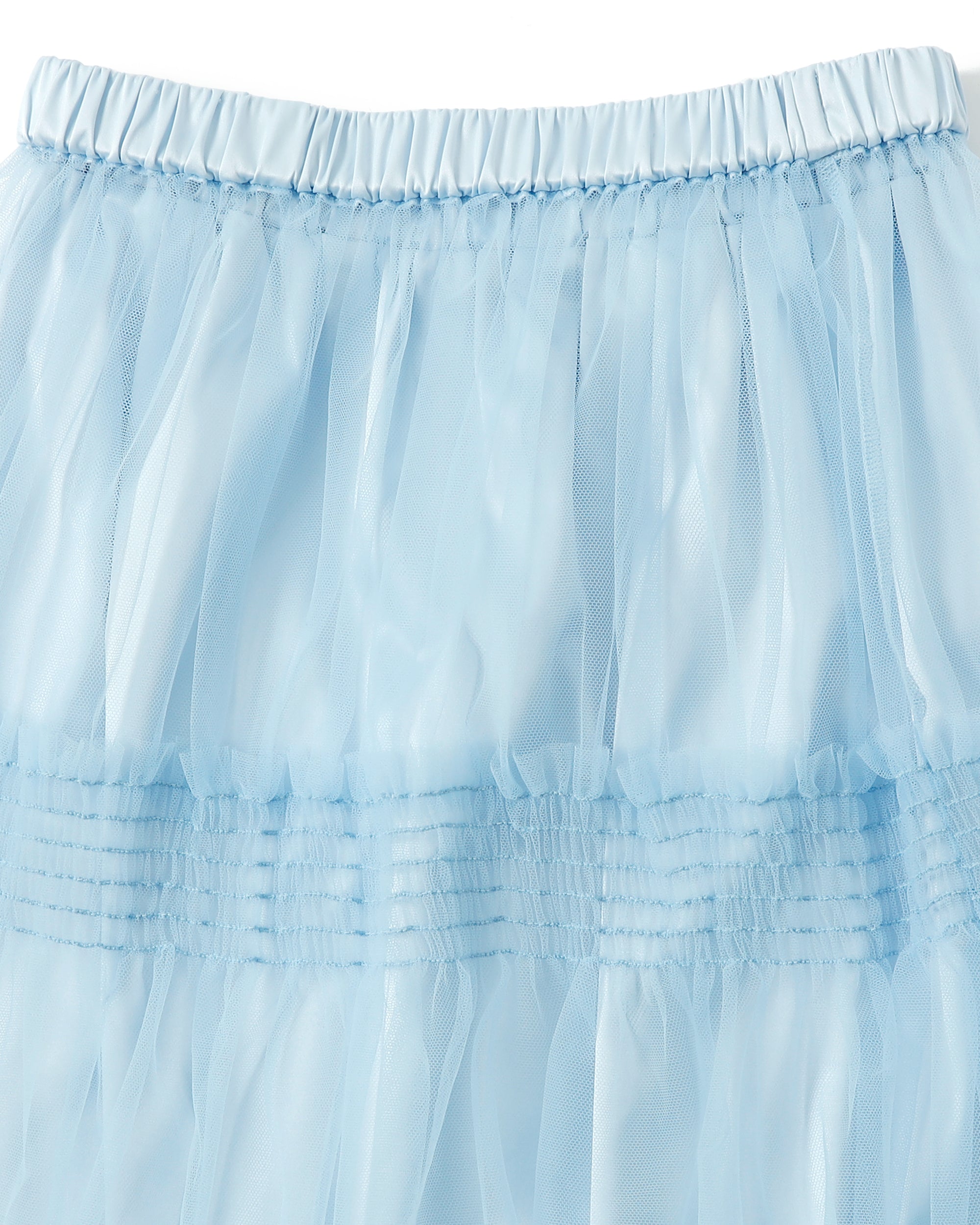 Shirring tulle skirt (blue / bordeaux)