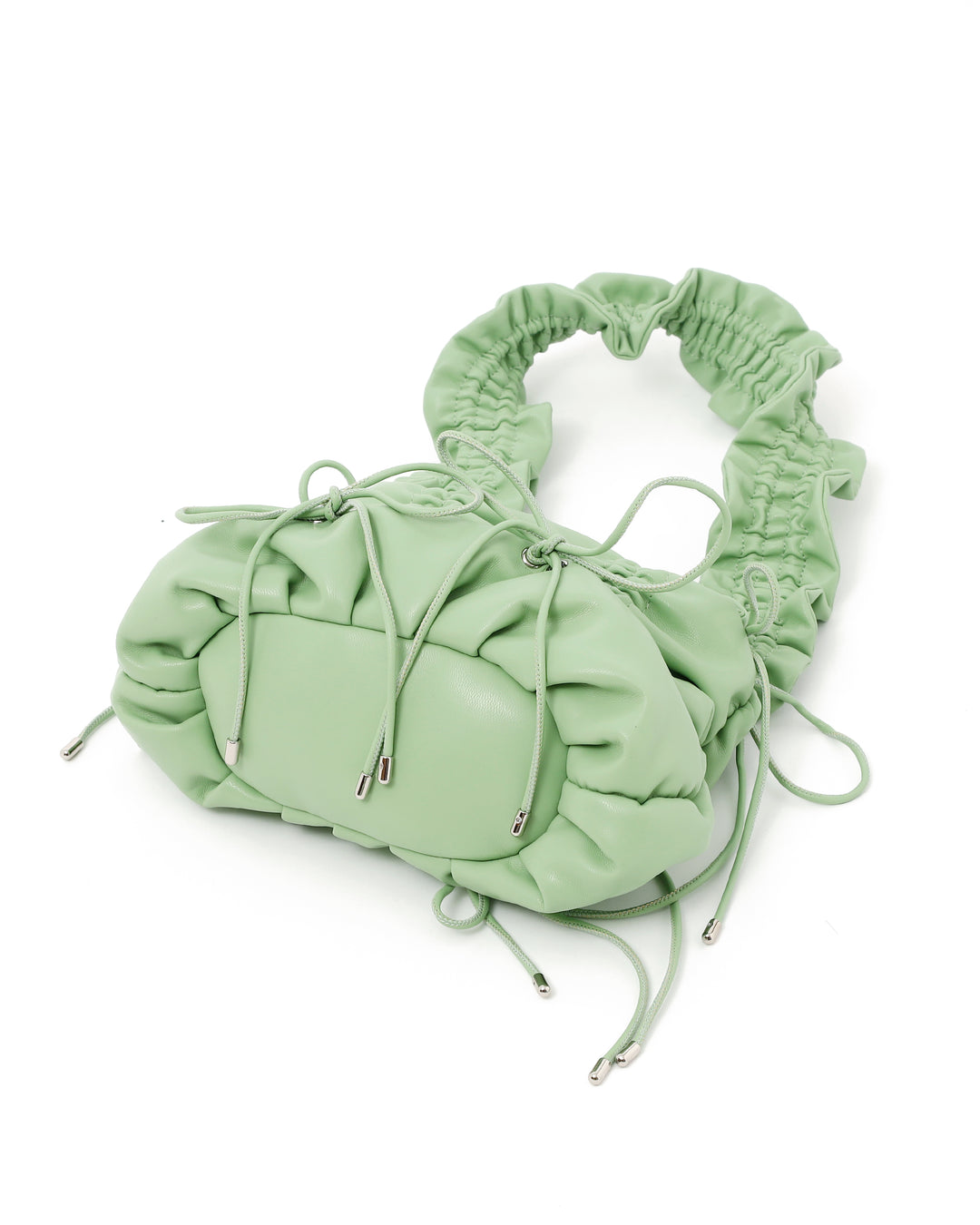 Gather ribbon bag (green / yellow) – POPPY
