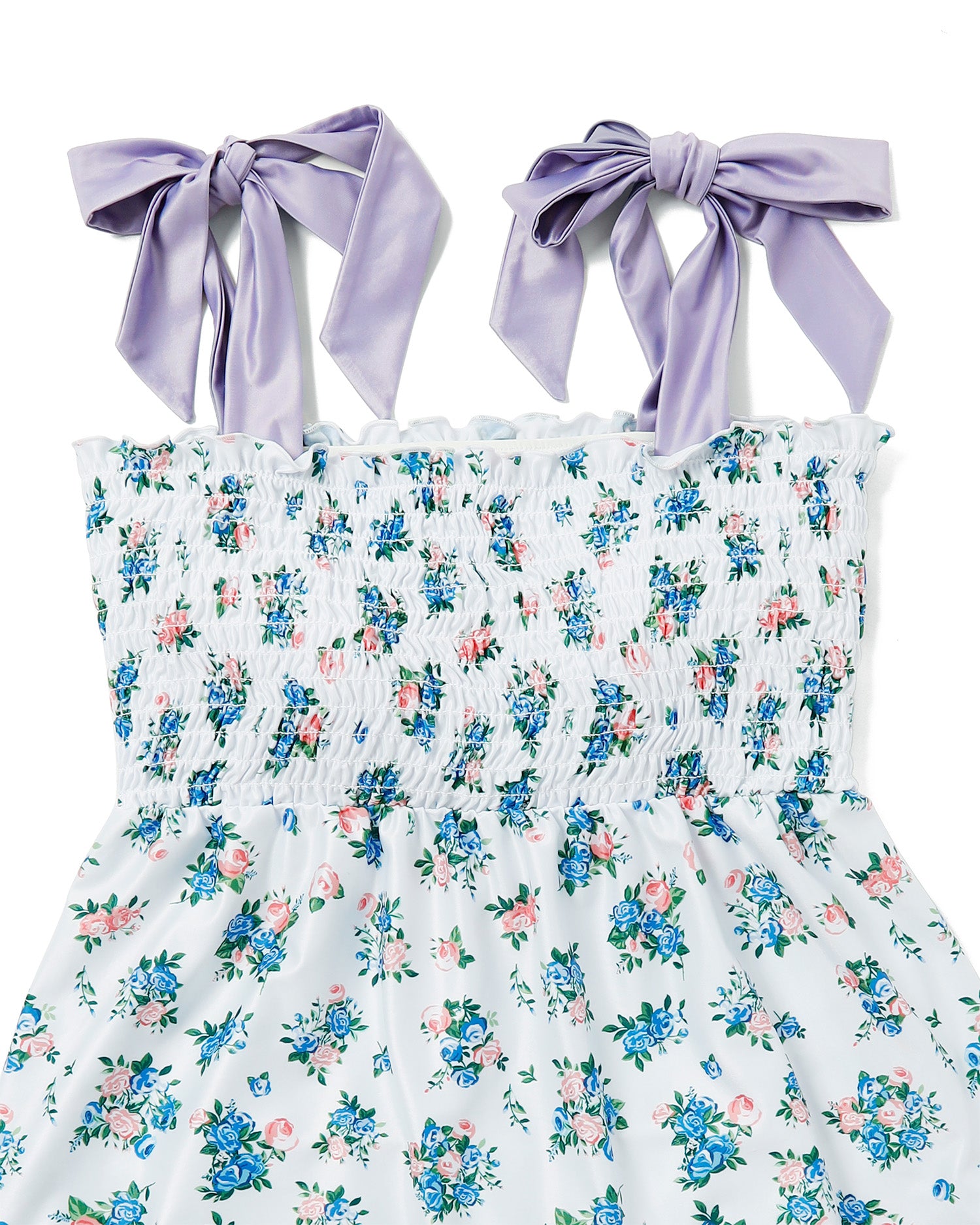 Shoulder ribbon shirring bikini