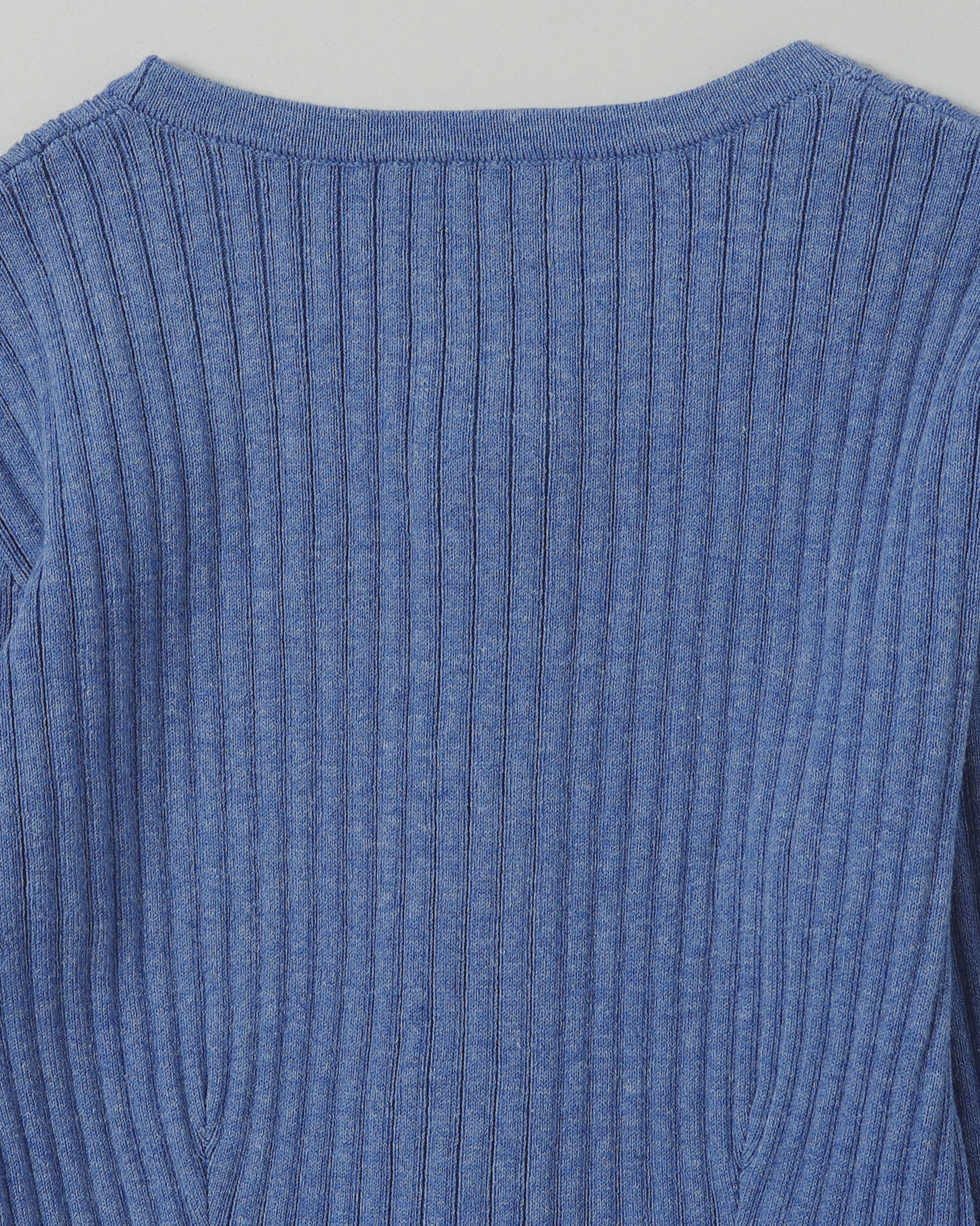Garter cut rib zip top (v-neck)