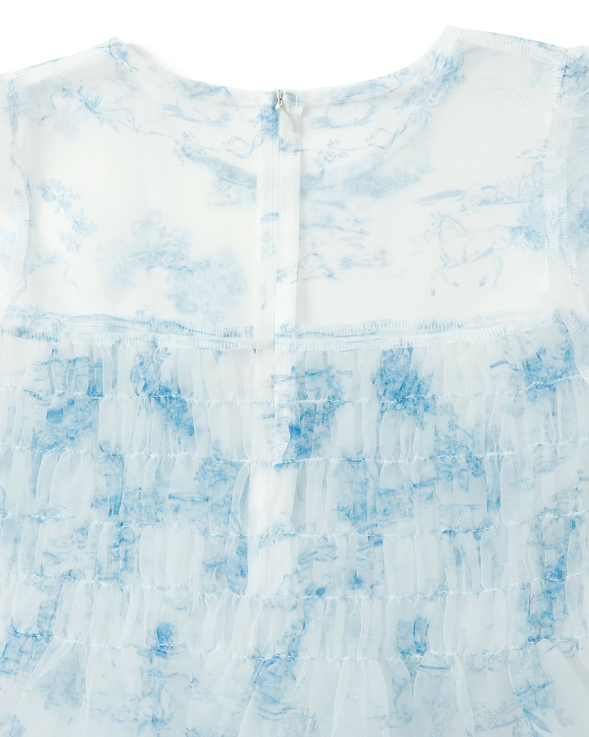 Toile de Jouy organdy shirring tunic