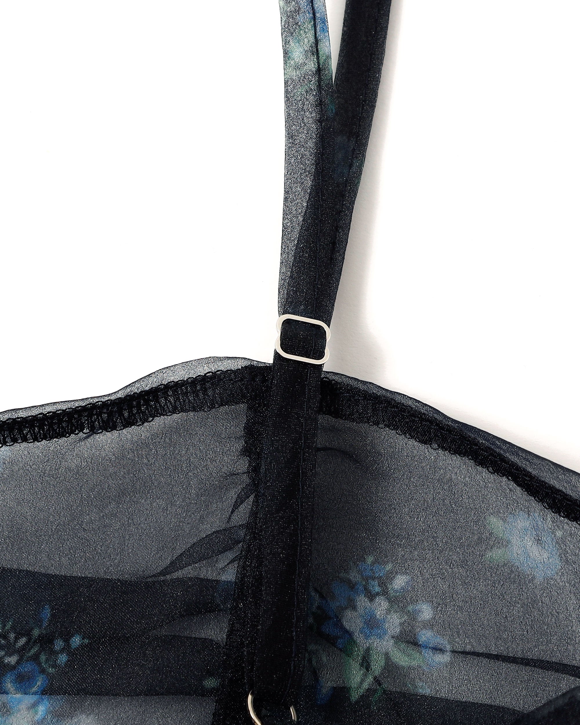 Organdy tiered cami dress (Navy flower)