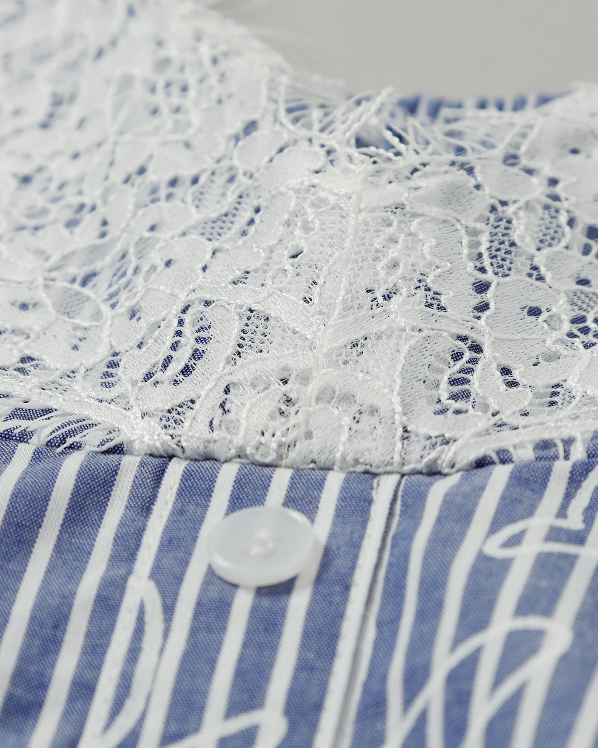 Handkerchief hem tunic (blue stripe flower)