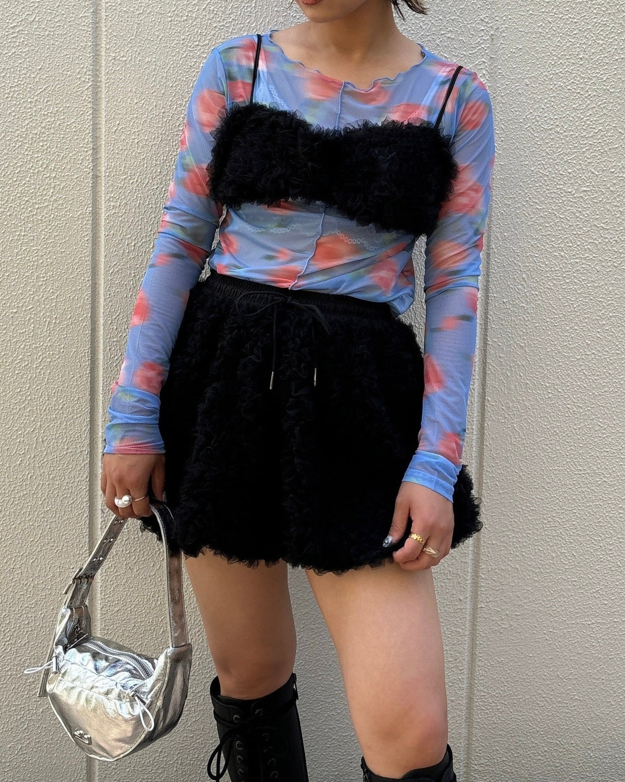 poppy あさぎーにょ　チュールバルーンミニスカート Tulle balloon mini skirt