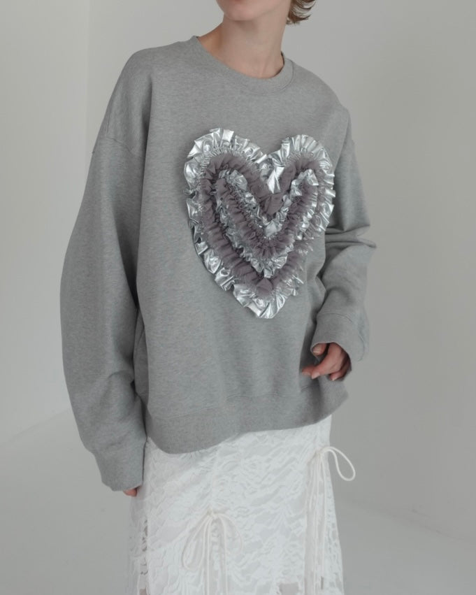 Heart tulle sweatshirt