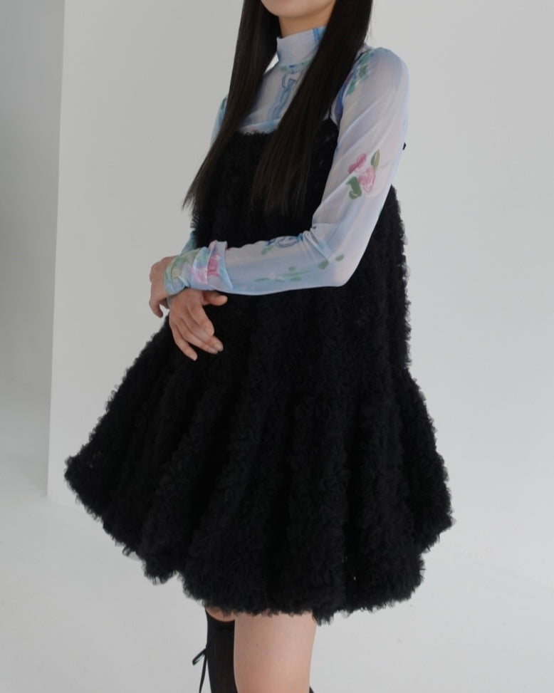 Blooming flowers see-through tops