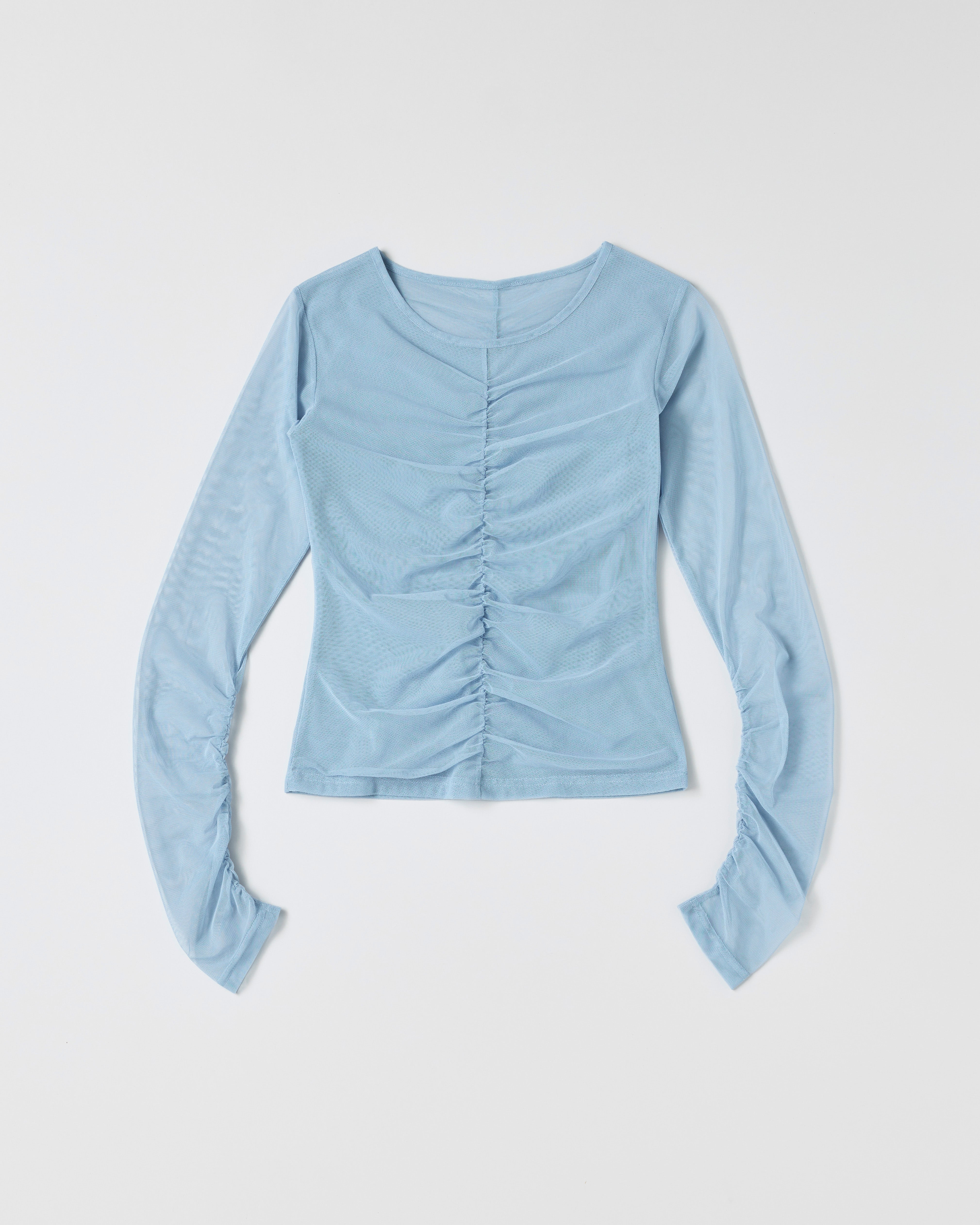 Gathered design see-through tops