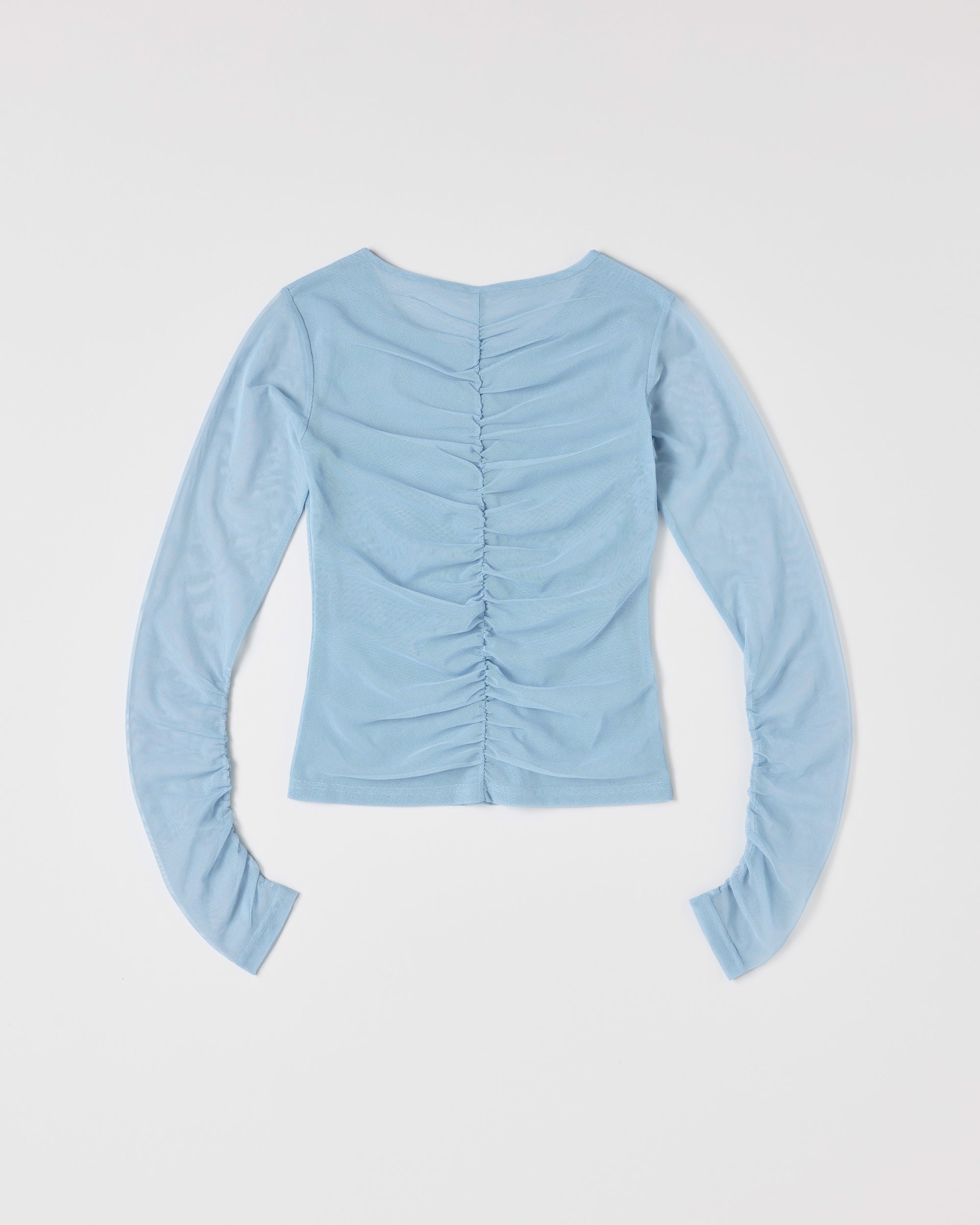 Gathered design see-through tops