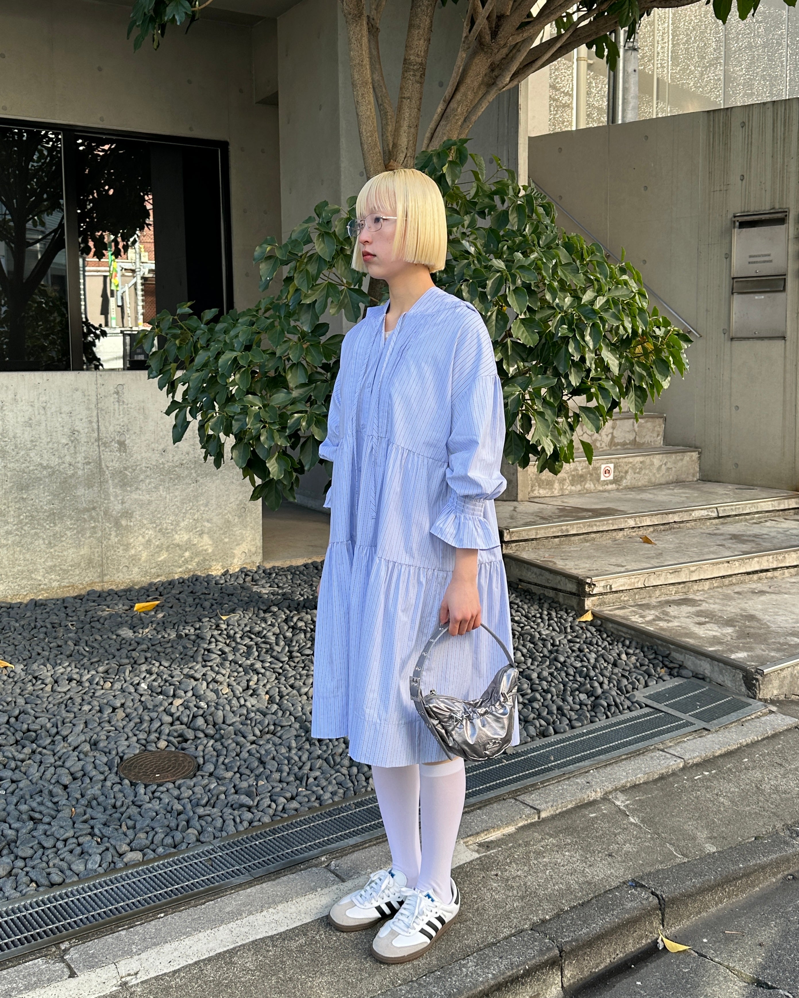 Hoodie tiered one-piece (stripe)