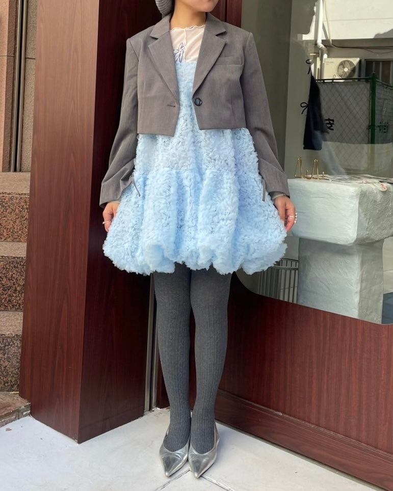 Tulle balloon tunic (light blue)