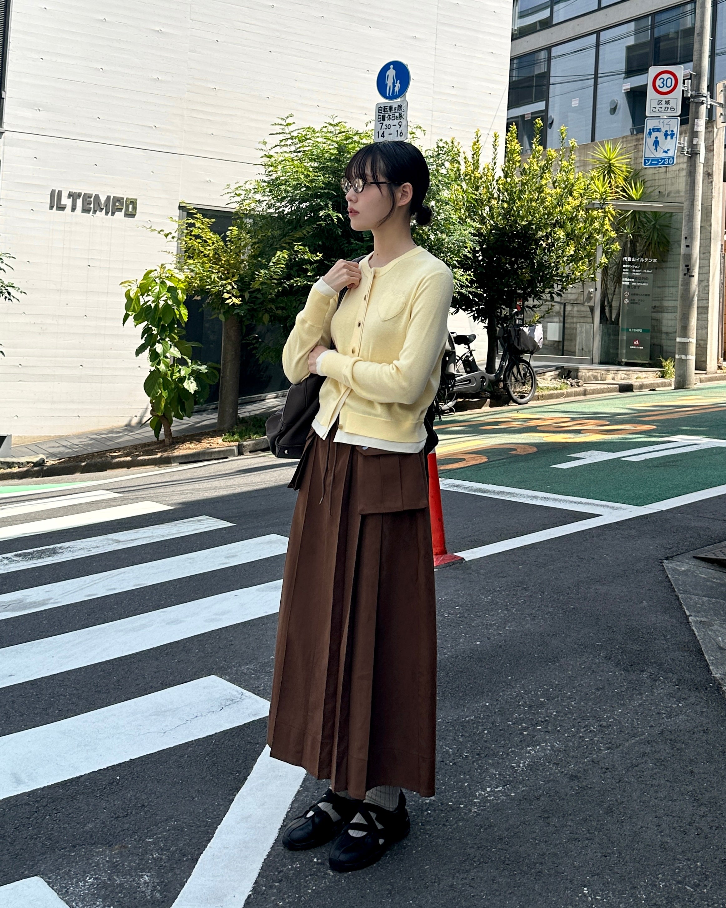 Layered design heart cardigan