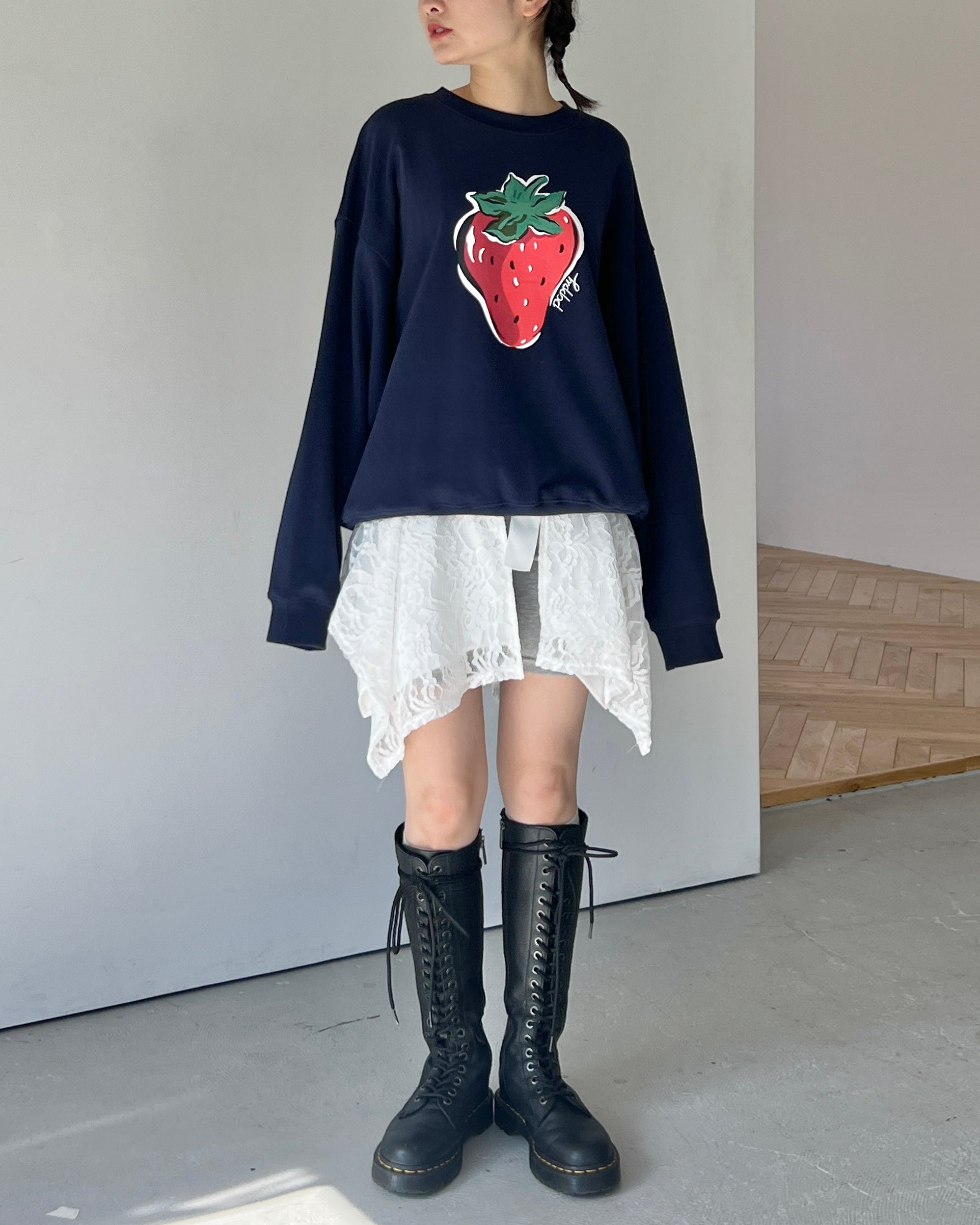 Lace draped wrap skirt