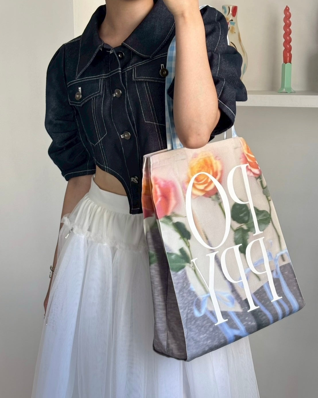 Photo ROSES Blue tote bag