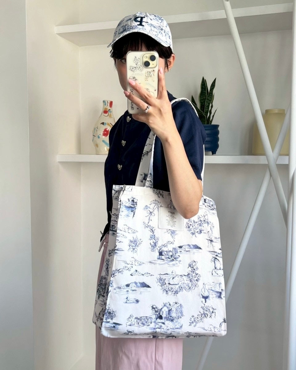 Toile de Jouy tote bag