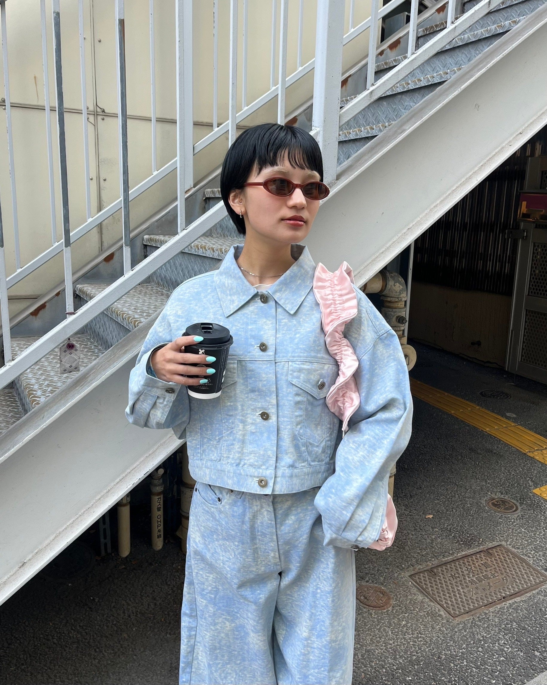 Half-moon gathered bag (pink)