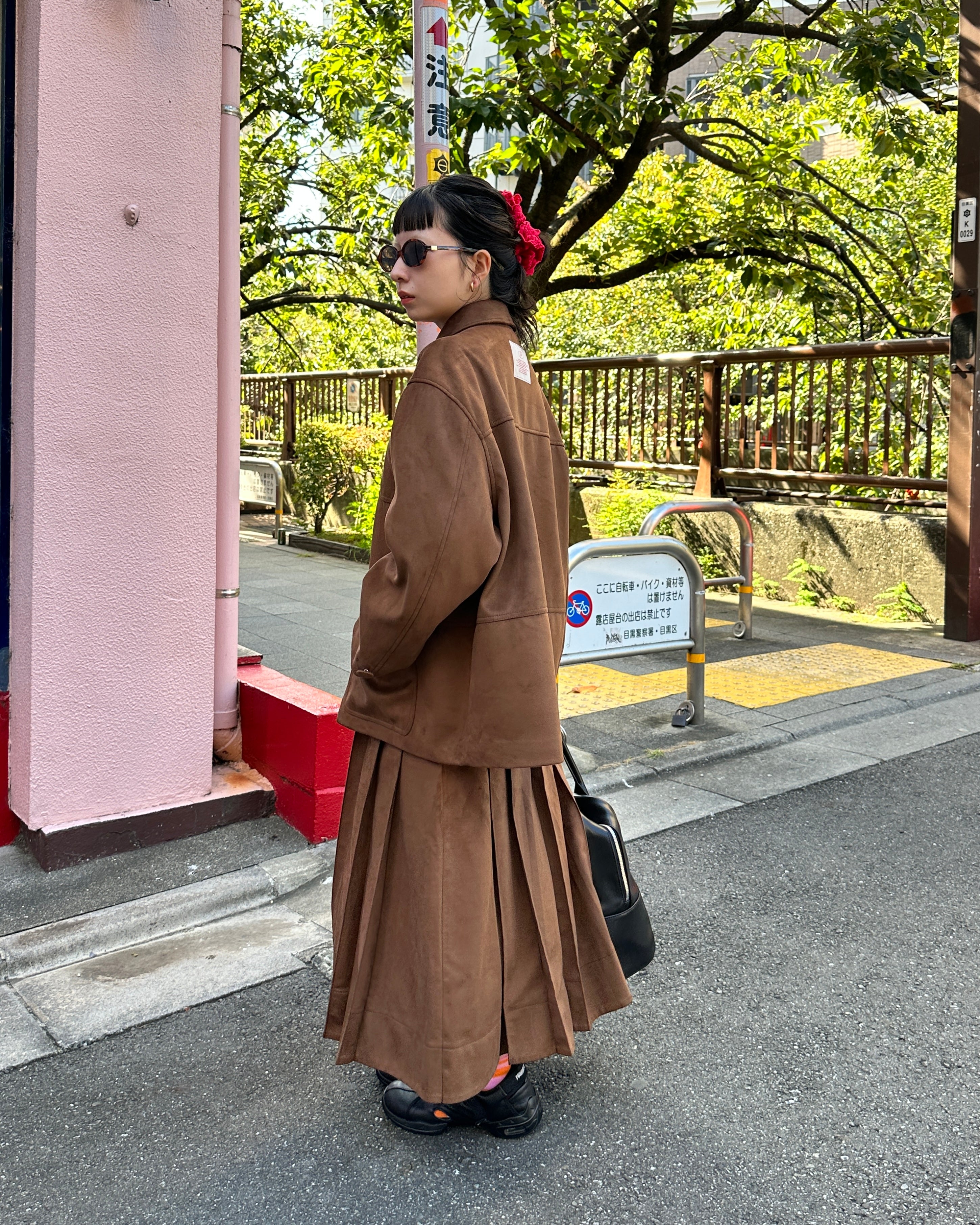 スカート POPPY PEARL PLEATED SKIRT Estelle Satin Pleated Maxi Skirt