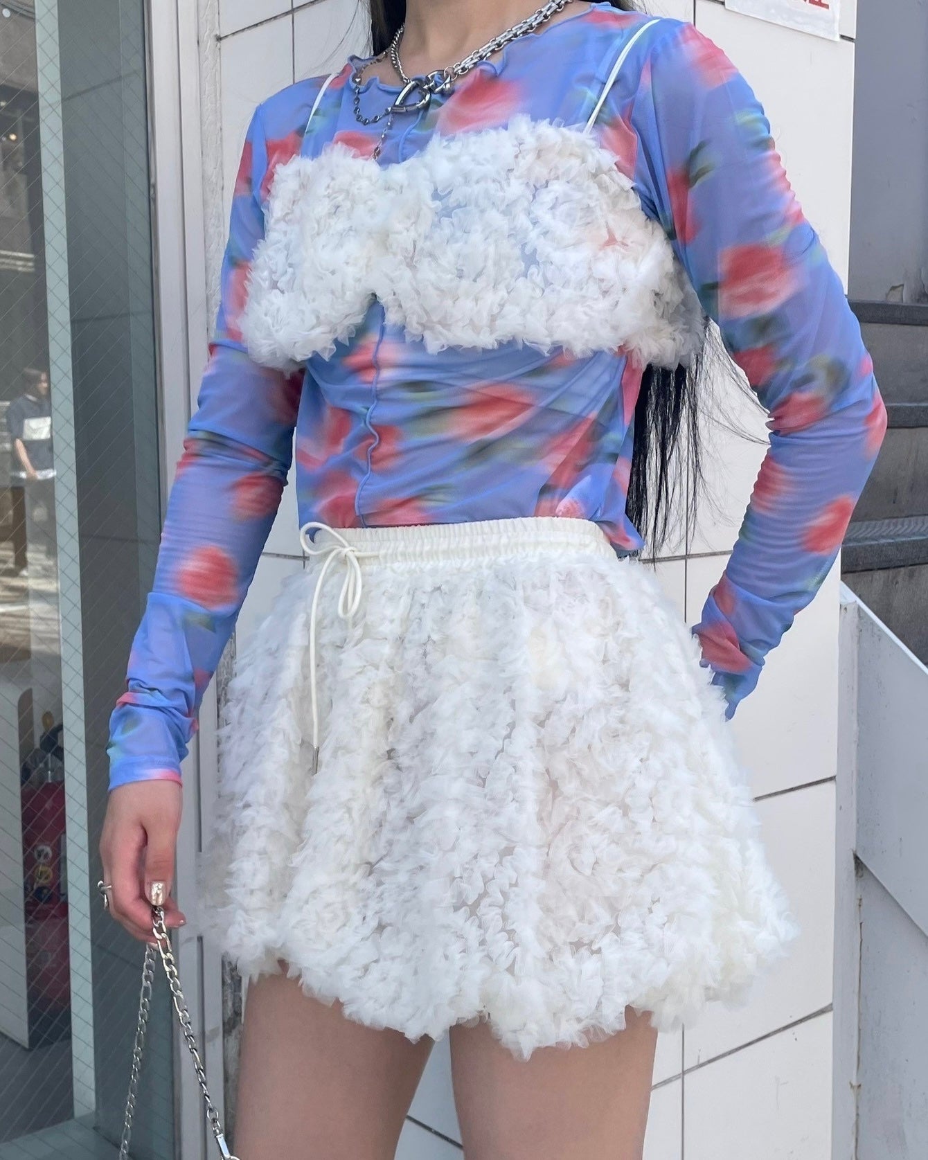 Tulle balloon mini skirt