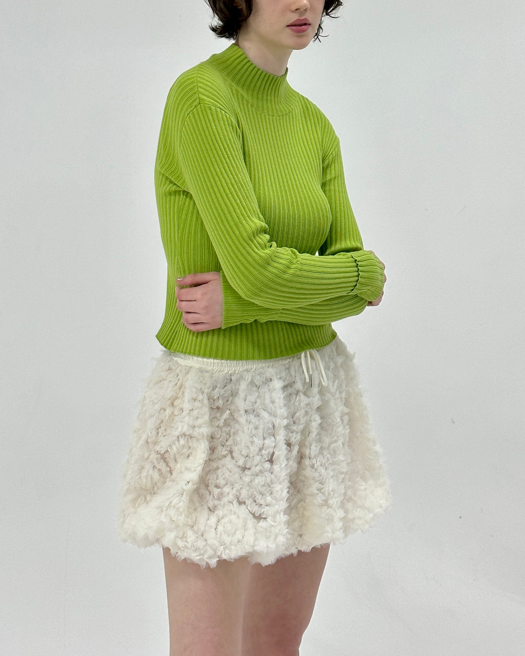 Turtle ribbed top (red / green / white) – POPPY