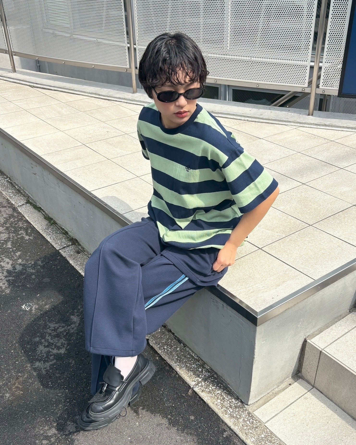 Cocoon border t-shirt (green)