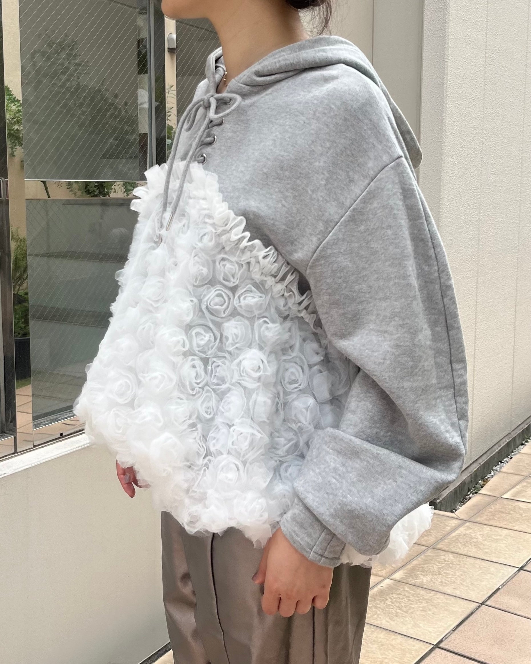 POPPY バルーンリボンベスト（オフホワイトデニム）　あさぎーにょ　ポピー POPPY バルーンリボンベスト（オフホワイトデニム） あさぎー