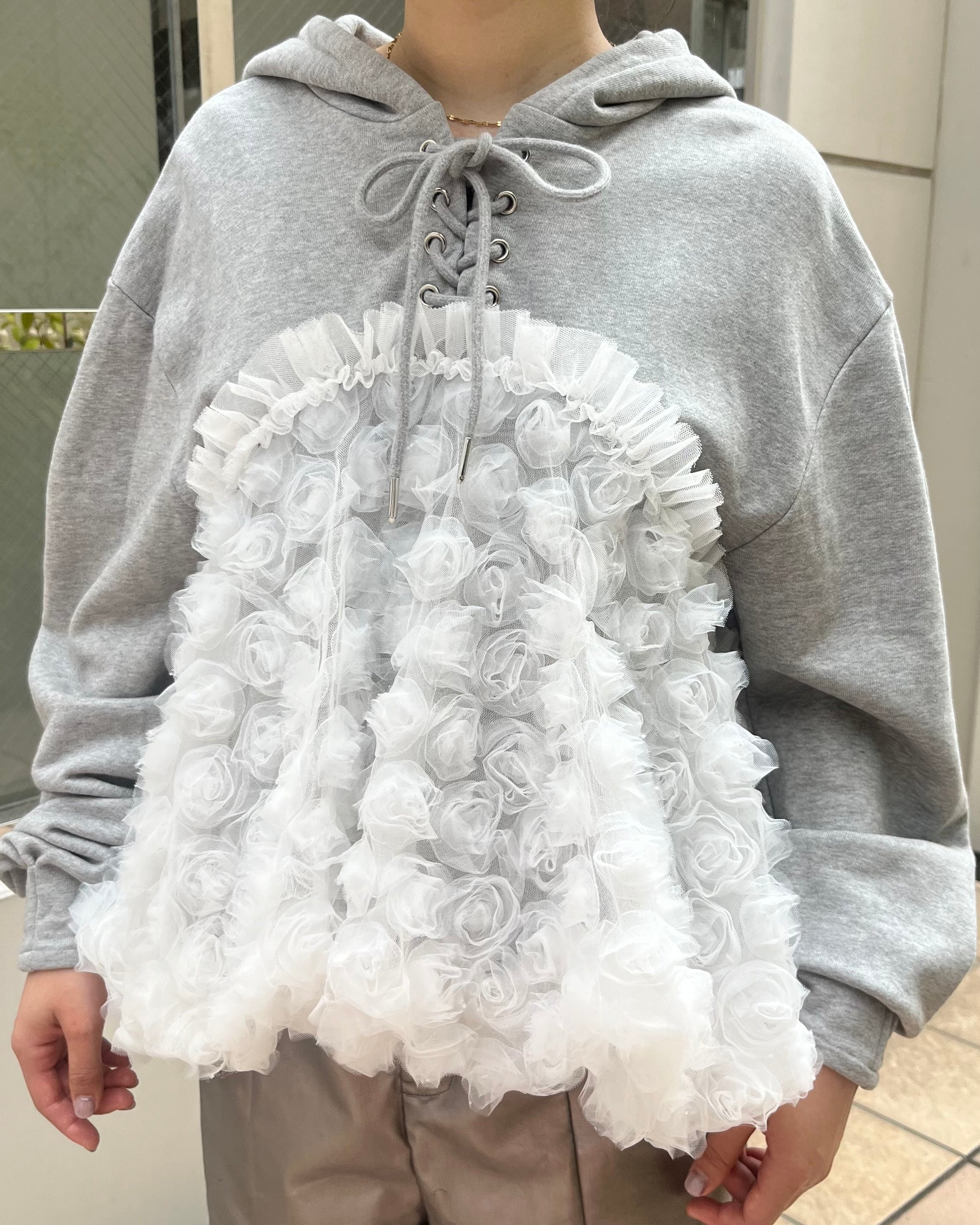 tulle docking hoodie（gray）