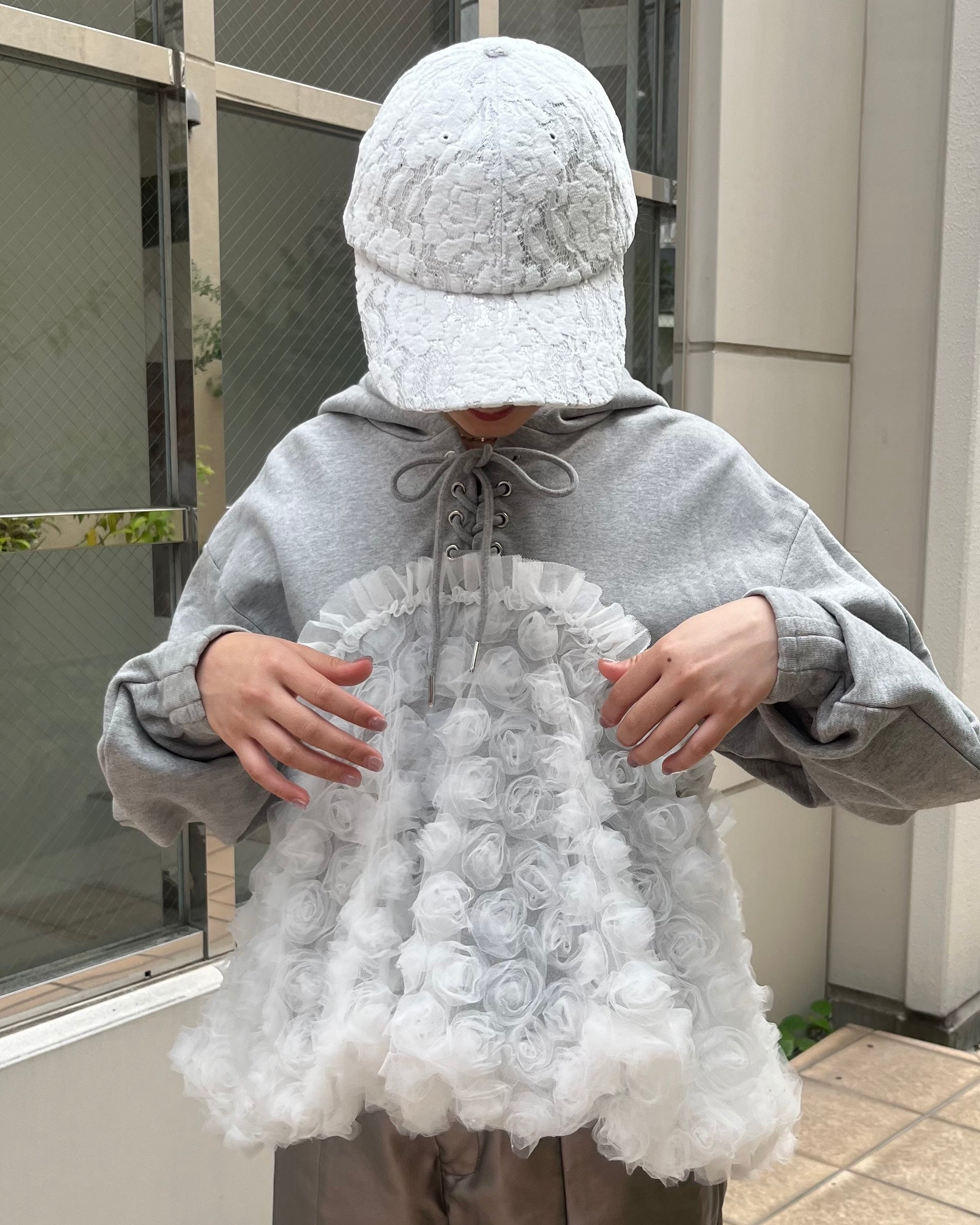 tulle docking hoodie（gray）