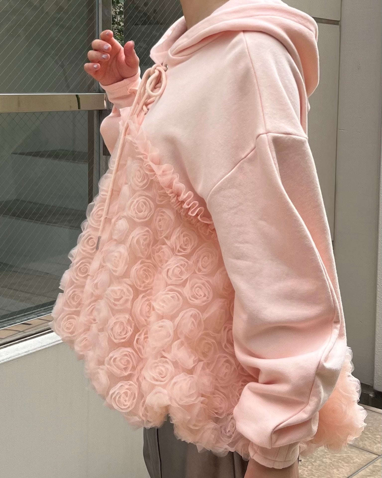 tulle docking hoodie（pink）