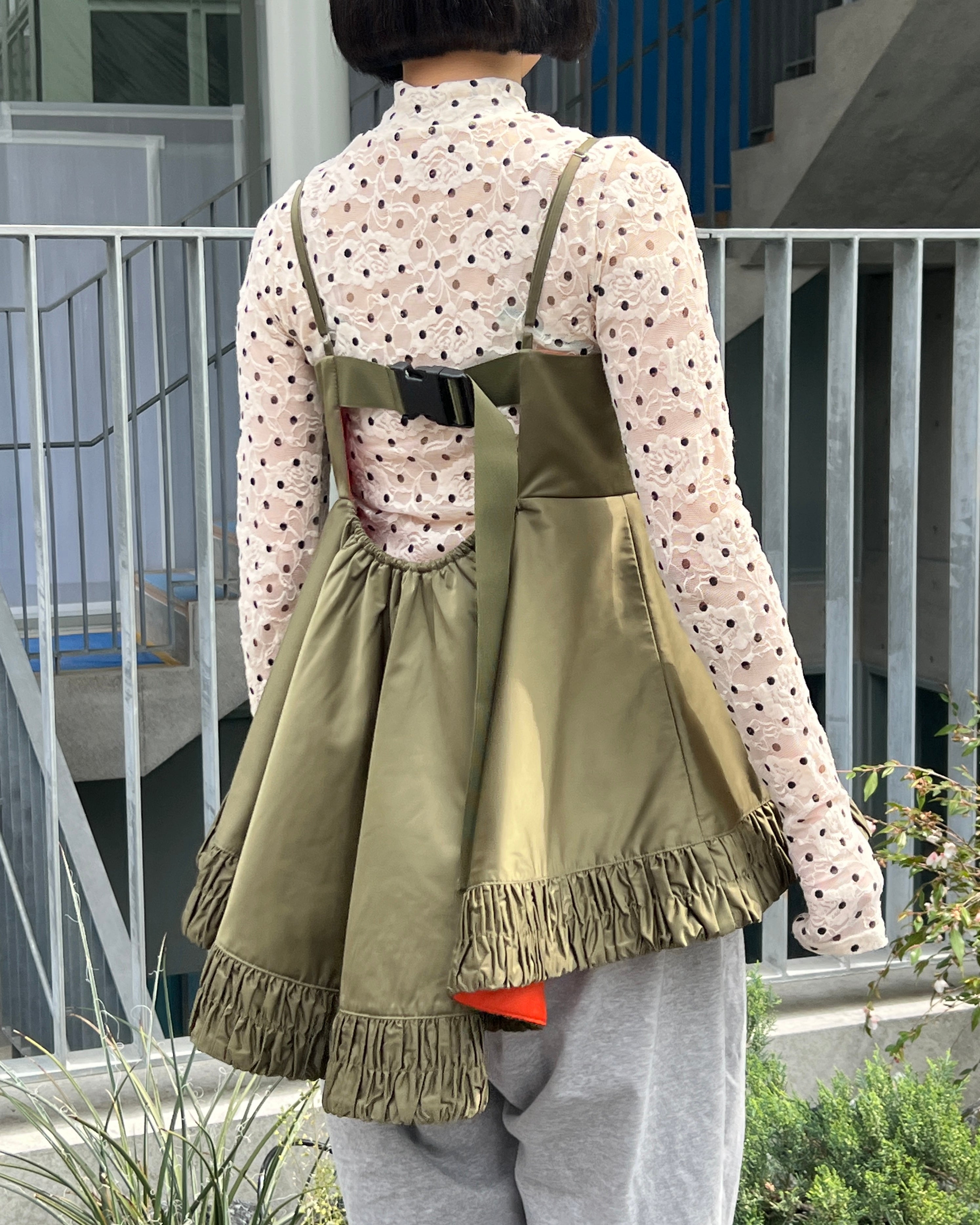 Dot lace see-through top (high neck)