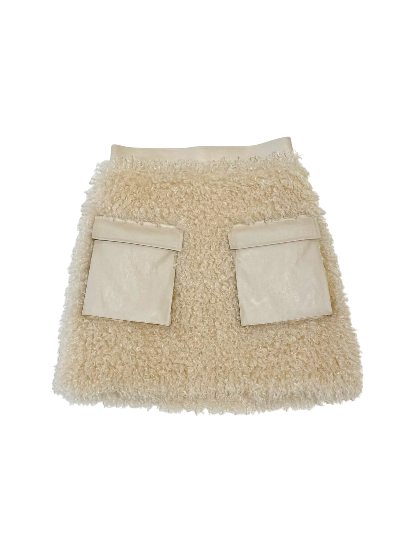 big pocket fur mini skirt