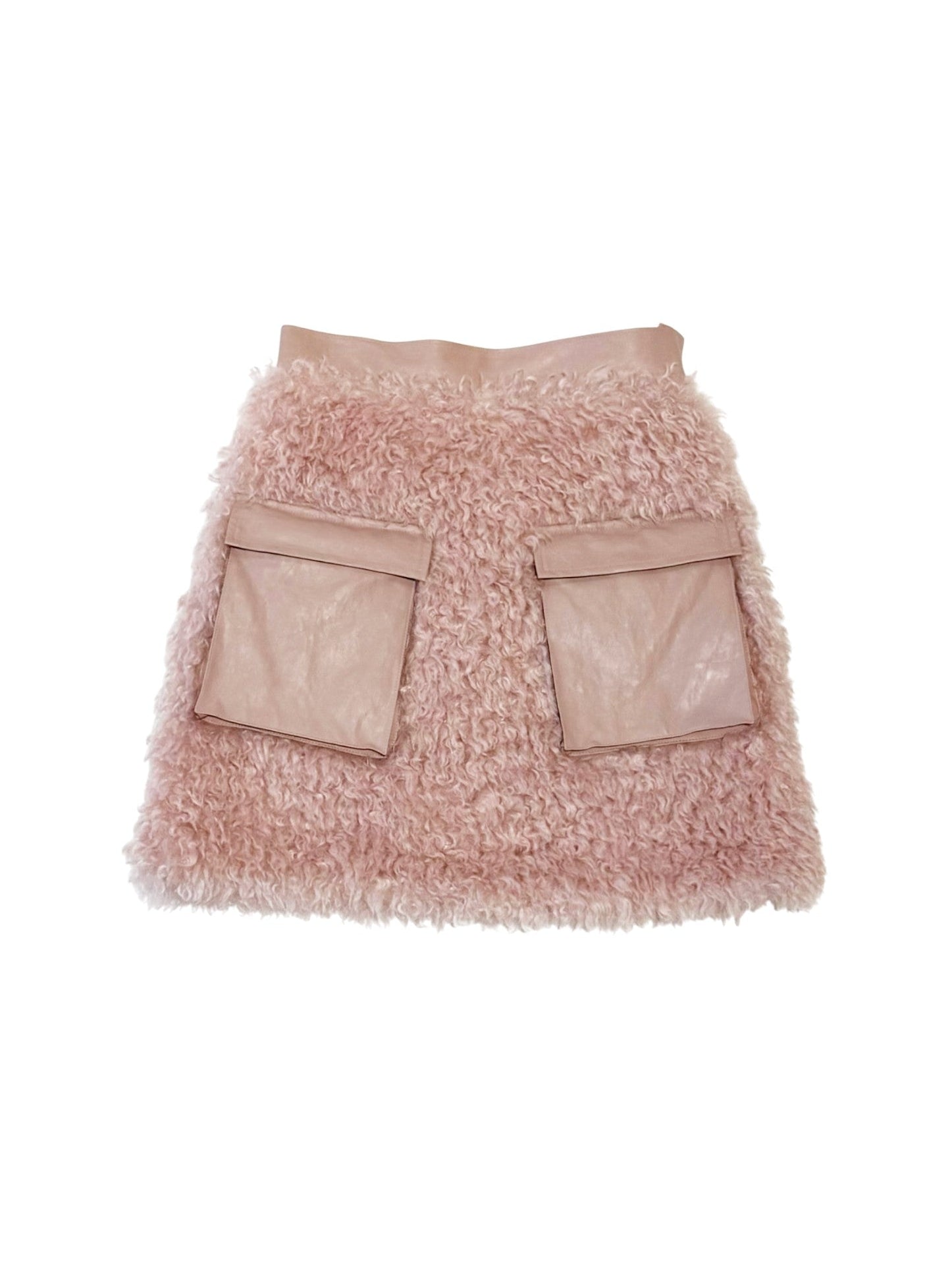 big pocket fur mini skirt