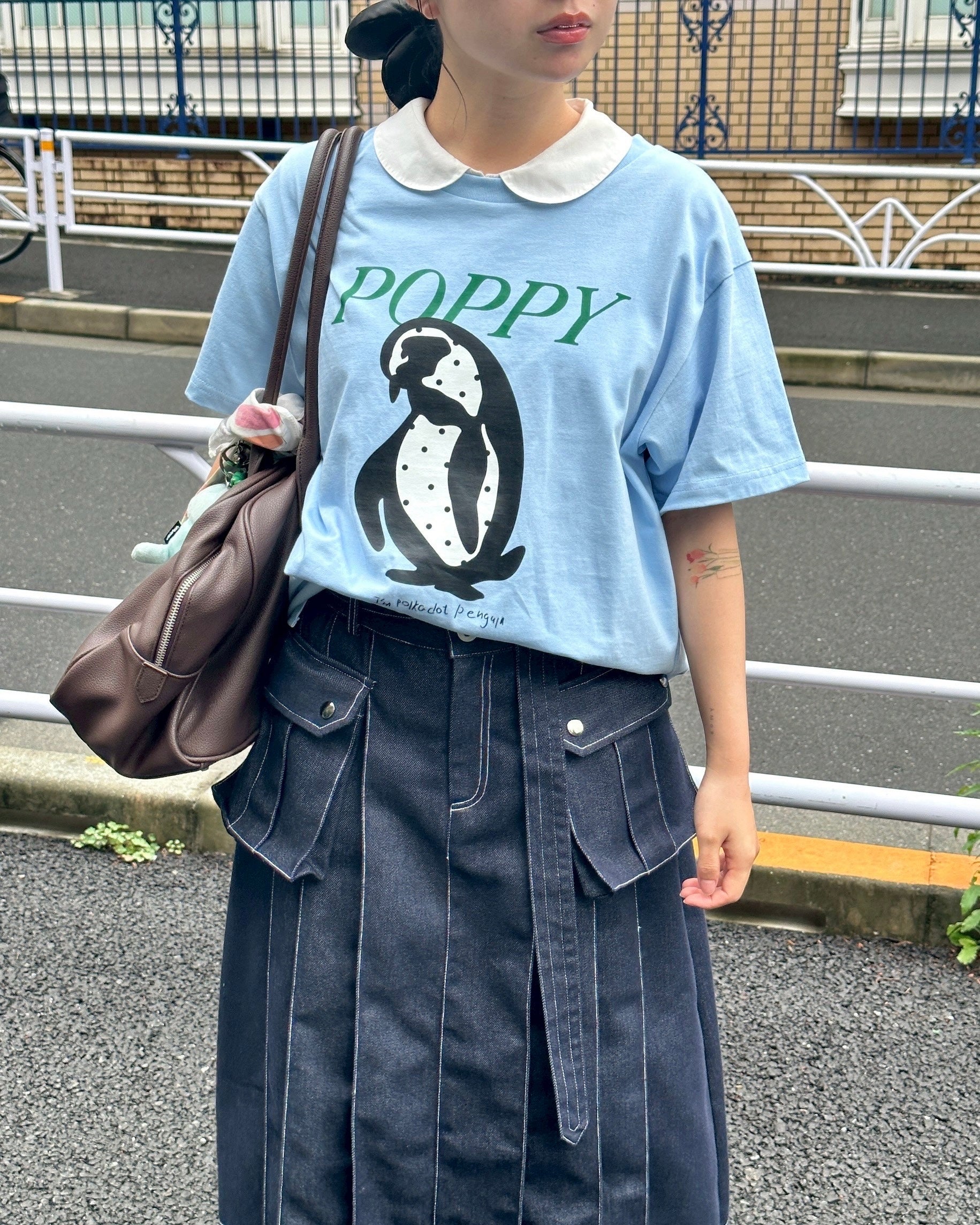 トップス POPPY KIDS I'M POLKA DOT PENGUIN T-SHIRT I'm polka dot penguin t-shirt