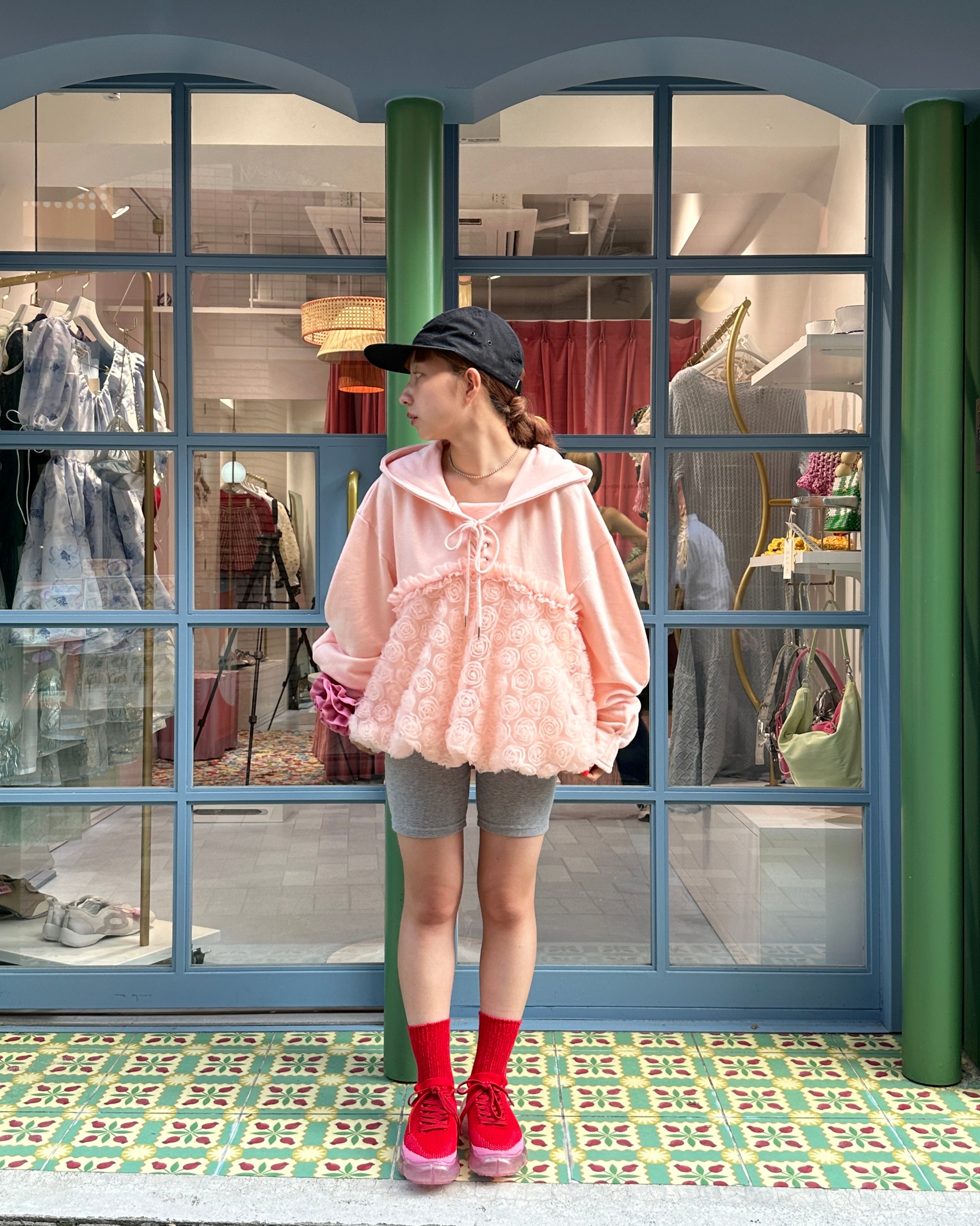 tulle docking hoodie（pink）