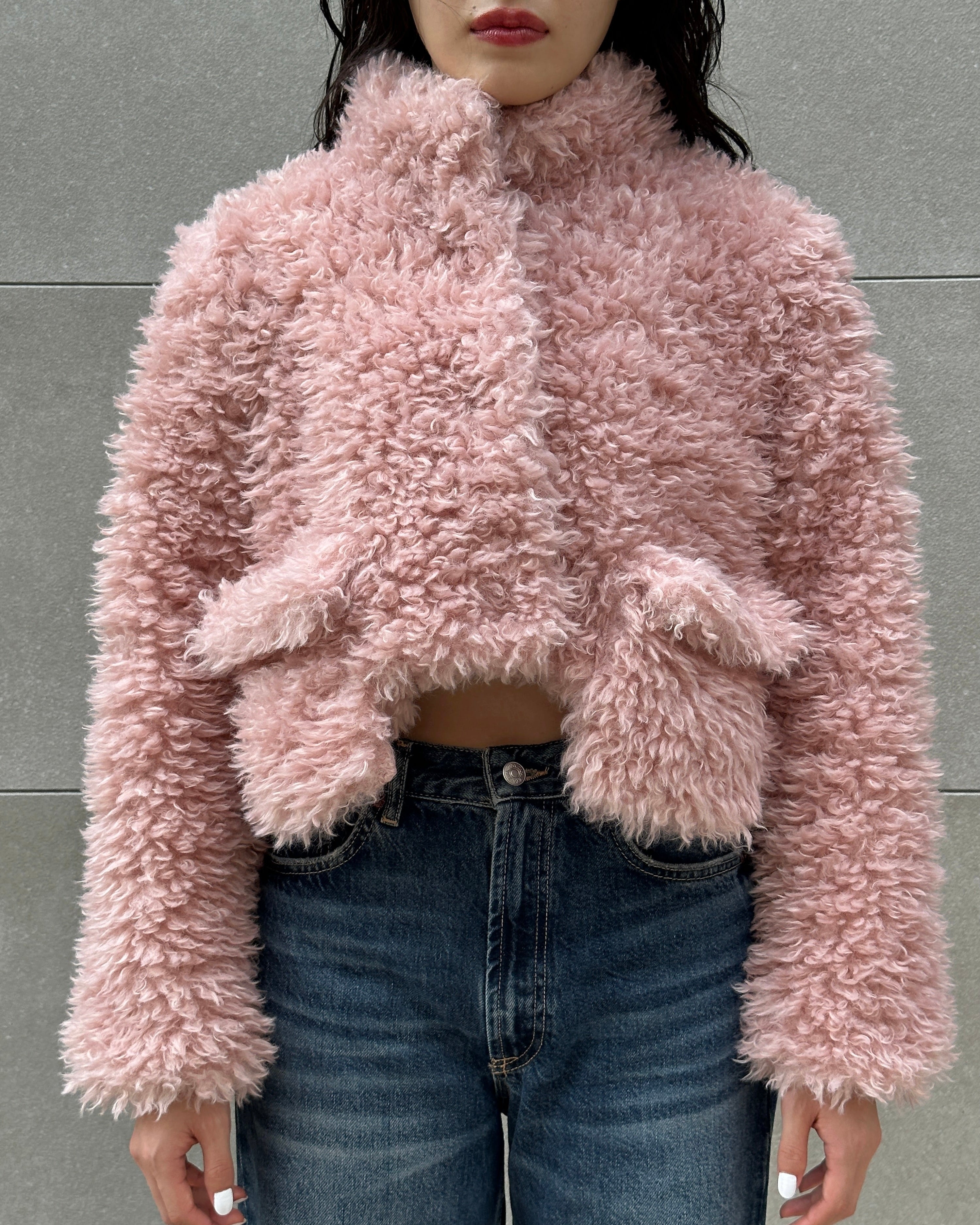 Cropped fur jacket