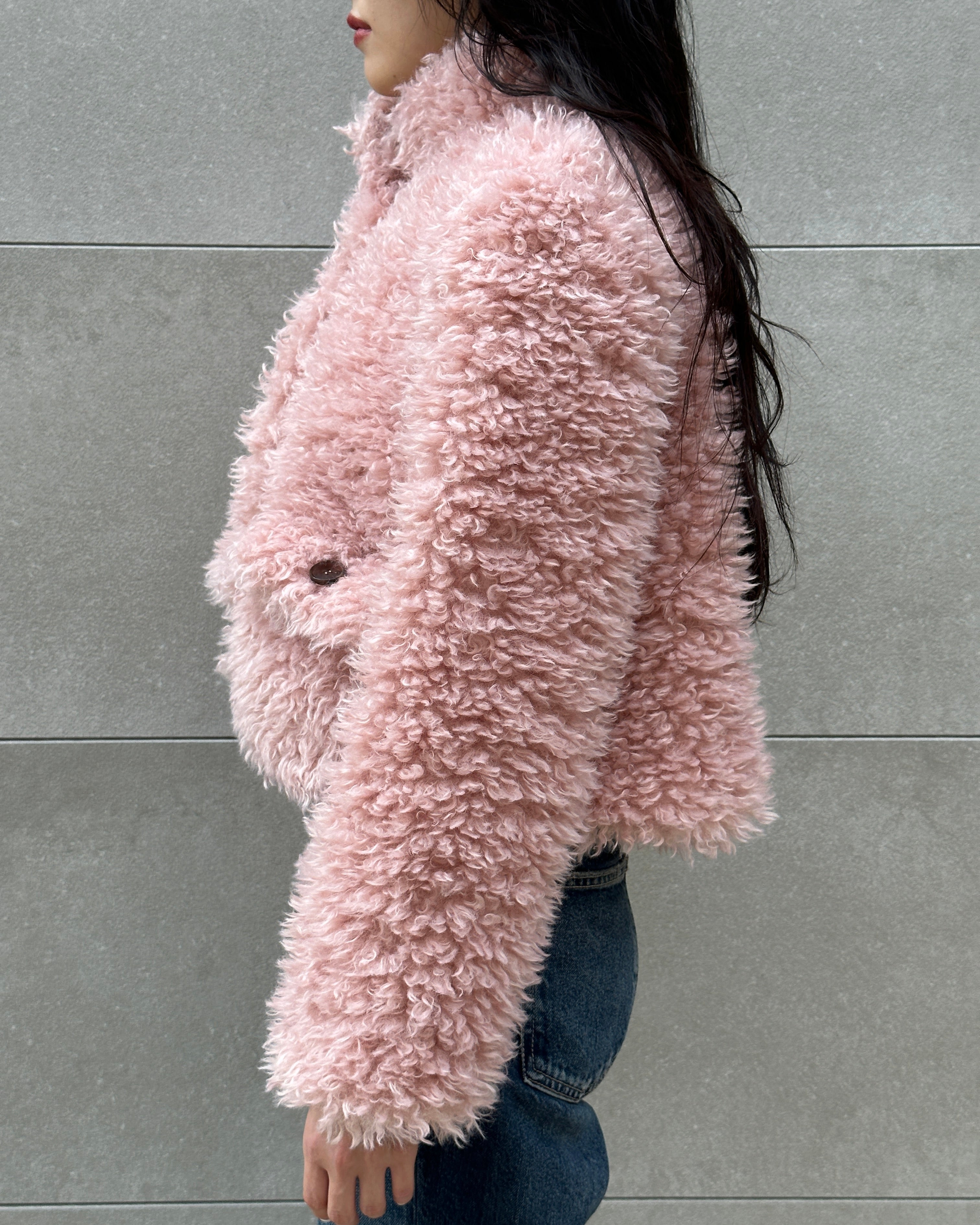 Cropped fur jacket