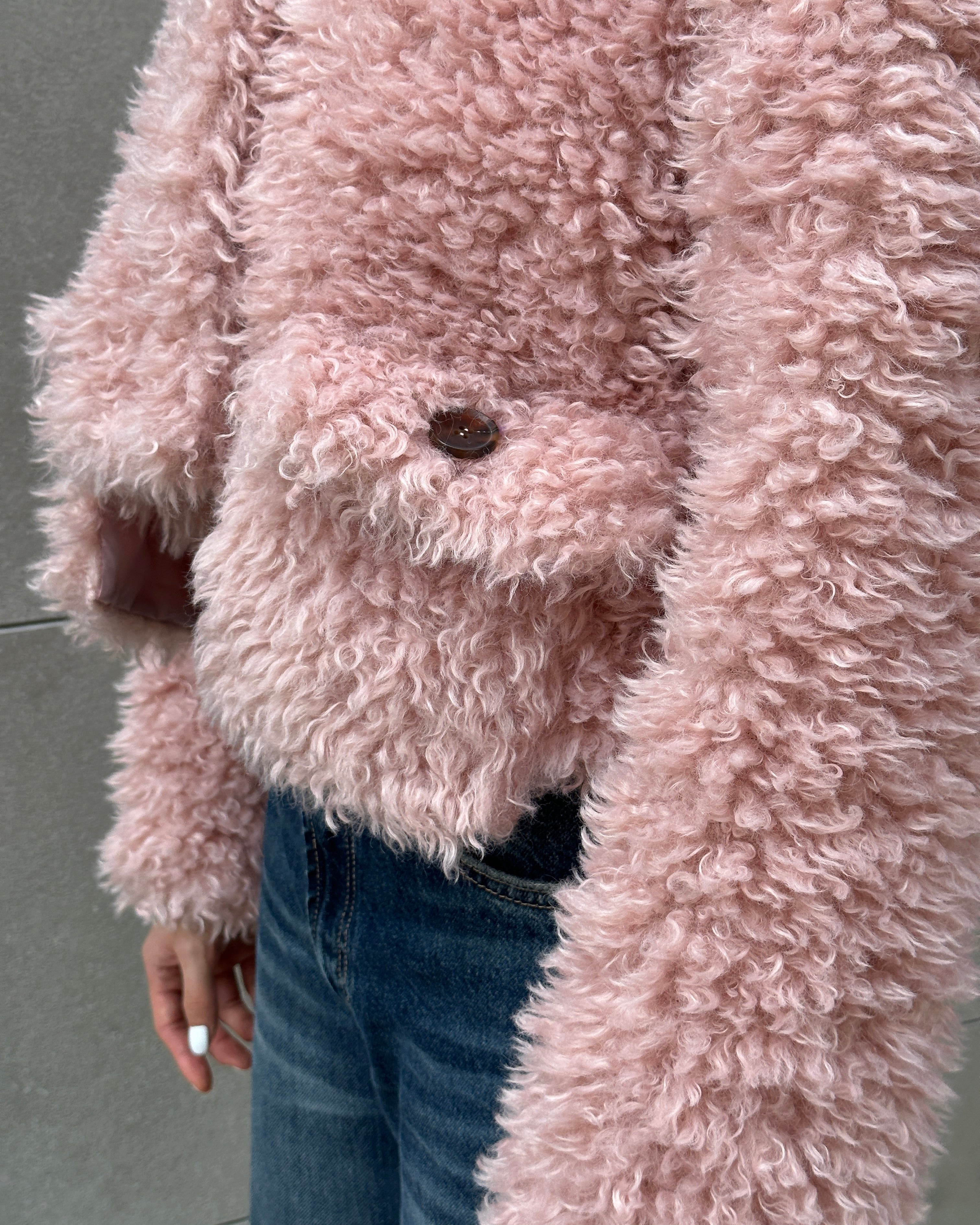 Cropped fur jacket