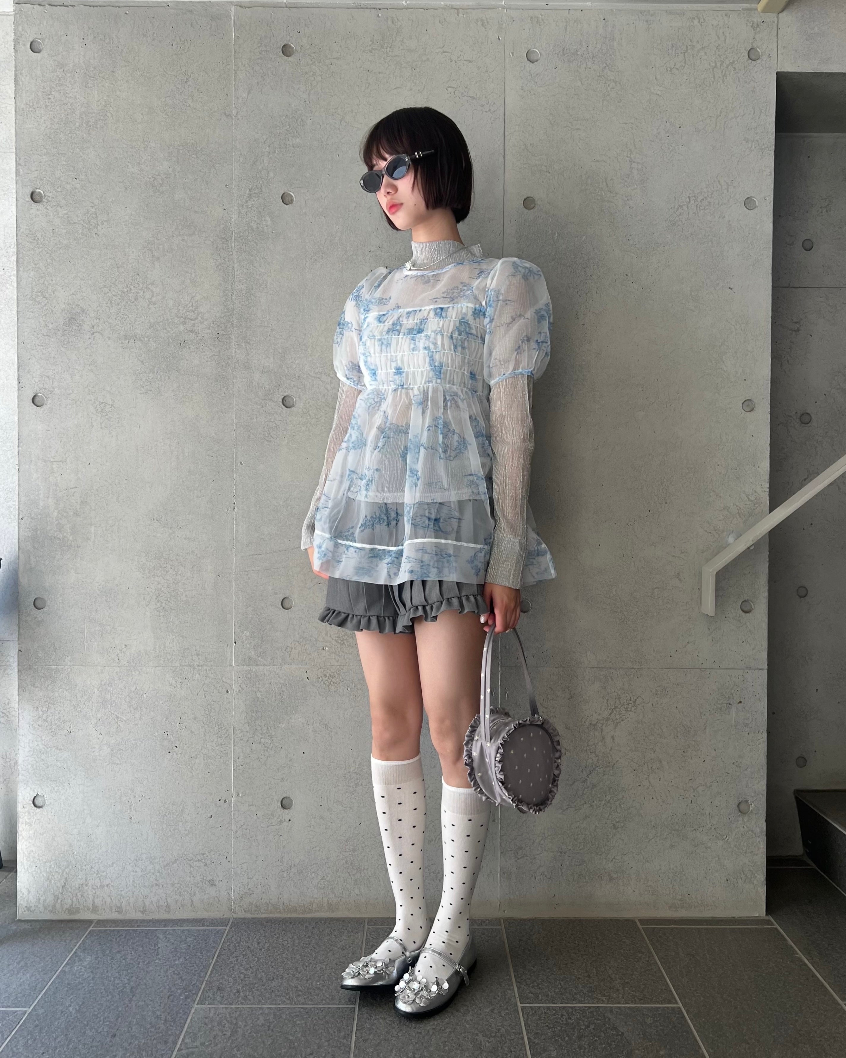Toile de Jouy organdy shirring tunic