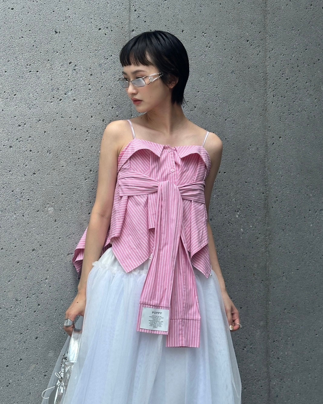 Handkerchief hem 2way bustier/skirt