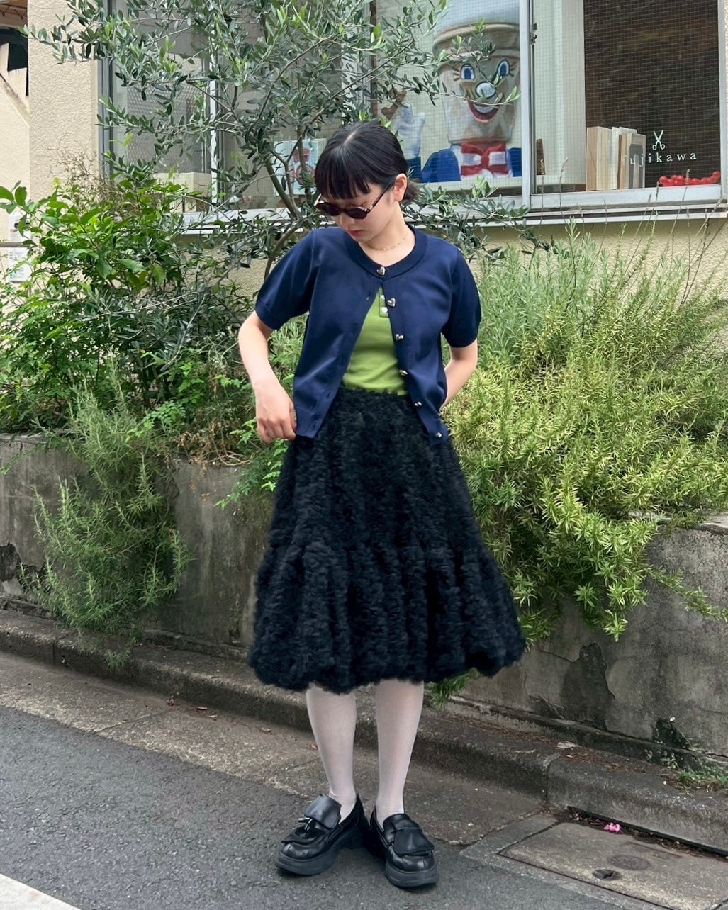 Tulle balloon tunic (black)