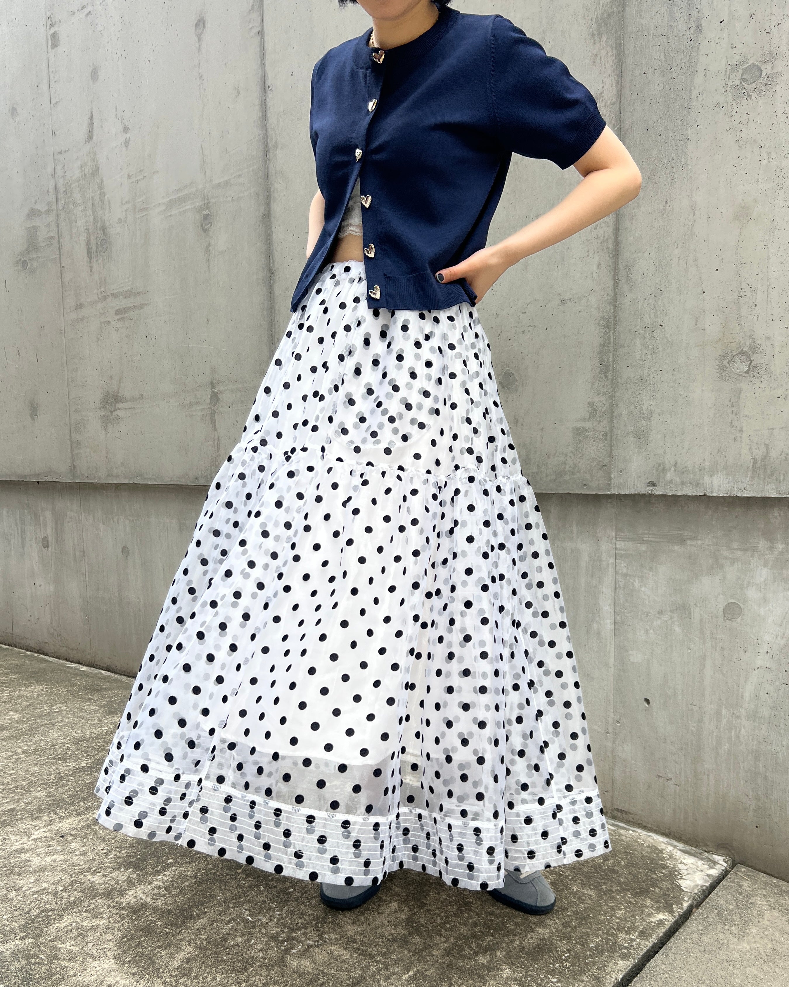 Tiered dot skirt